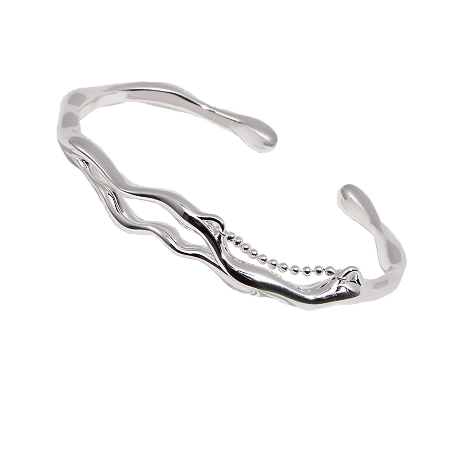 Branch Shaped Sterling Silver Adjustable Bangle