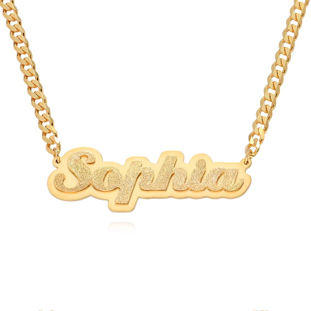 Brandi Double Plated Name Necklace in 18K Gold Plating