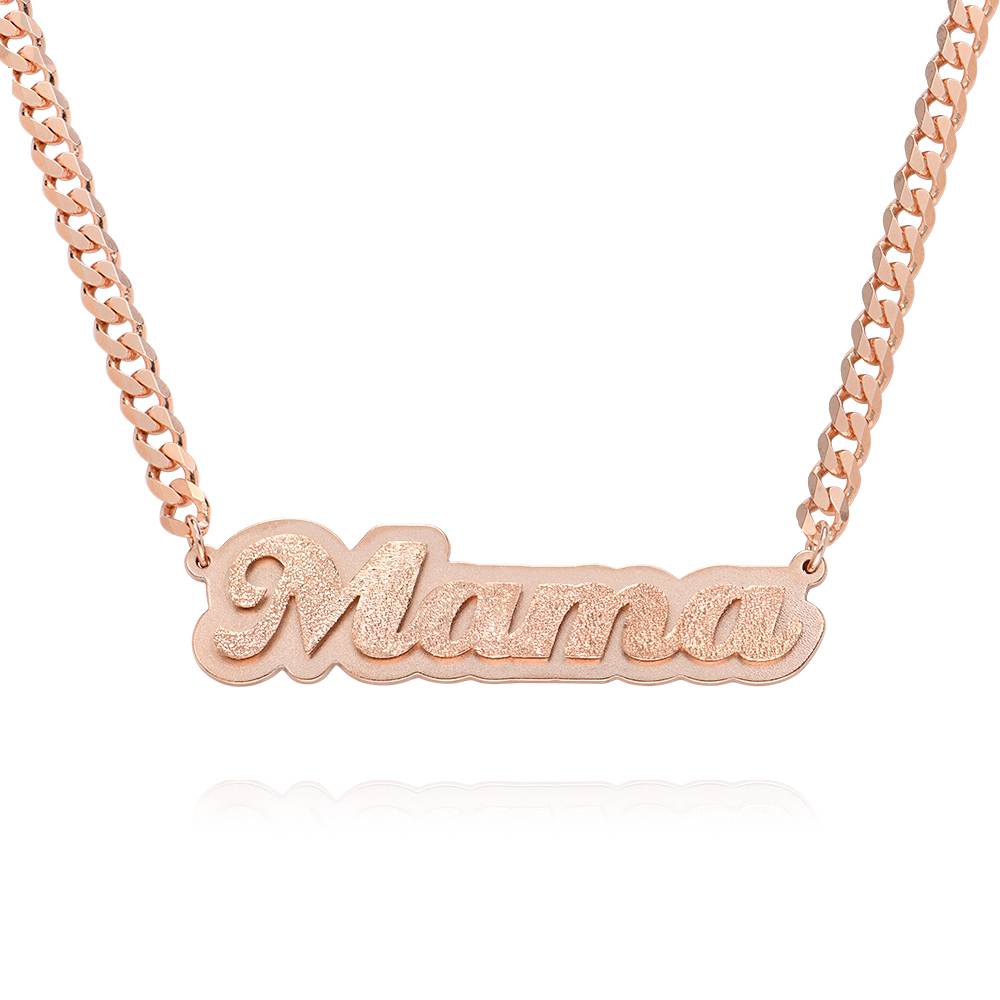 Brandi Double Plated Name Necklace in 18K Rose Gold Plating