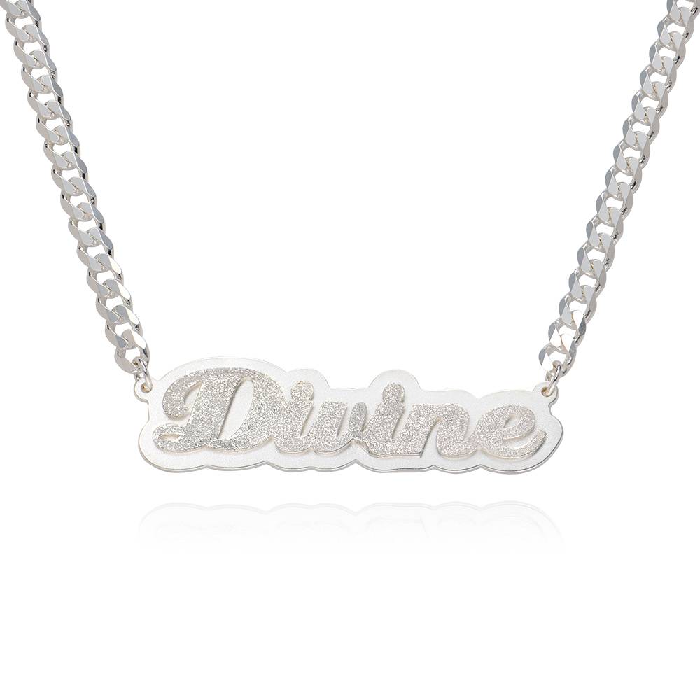 Brandi Double Plated Name Necklace in Sterling Silver