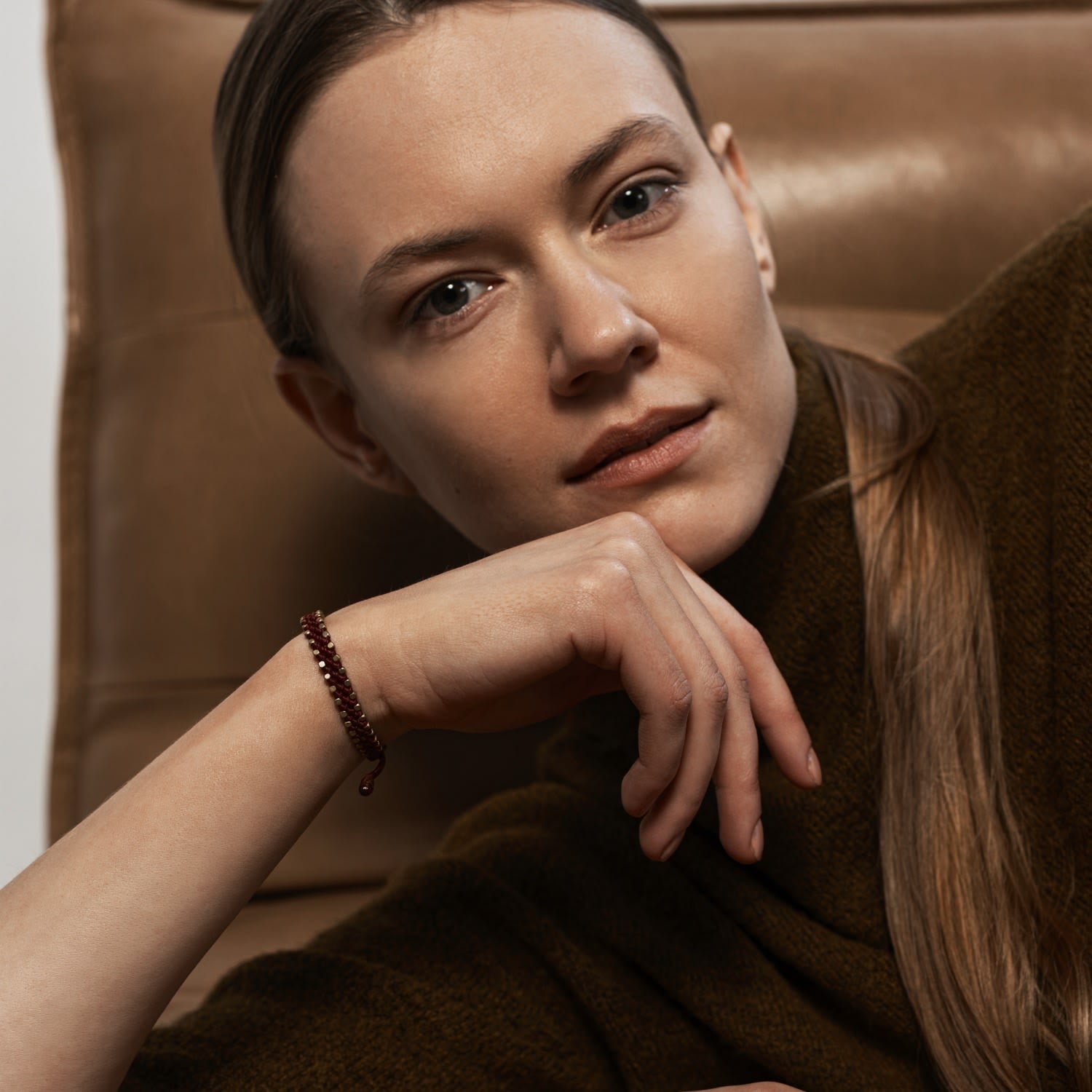 Brass & Black Rope Bracelet For Women. Harrogate Connection