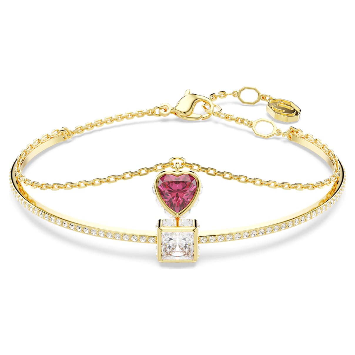 CHROMA BANGLE HEART RED GOLD TONE PLATED