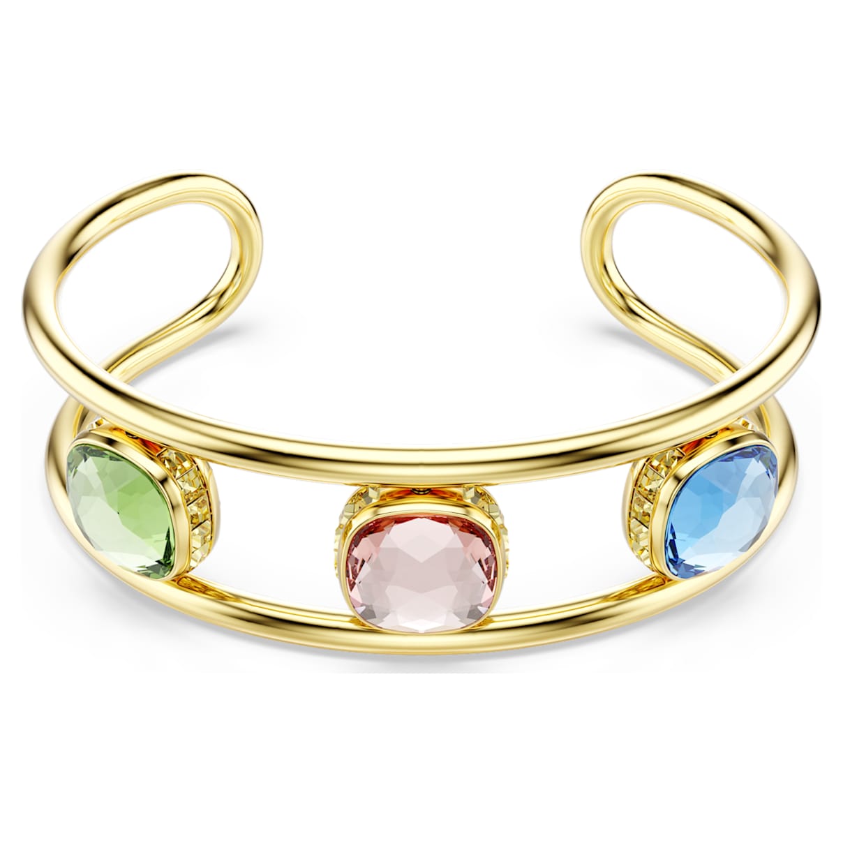CHROMA CUFF CUSHION CUT MULTICOLORED GOLD TONE PLATED