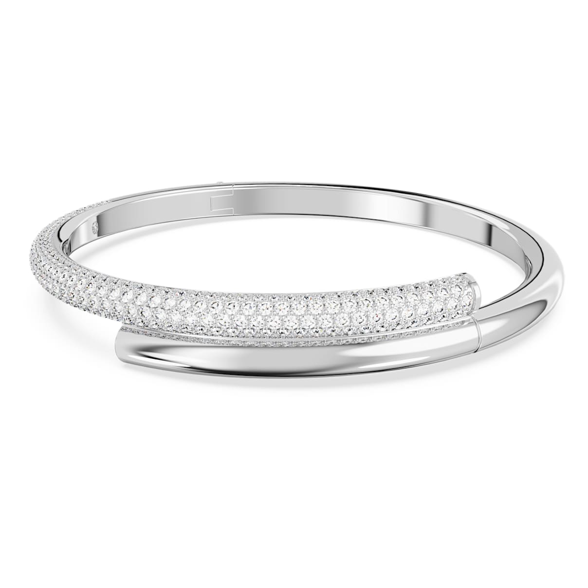 DEXTERA BANGLE MAGNETIC CLOSURE WHITE RHODIUM PLATED