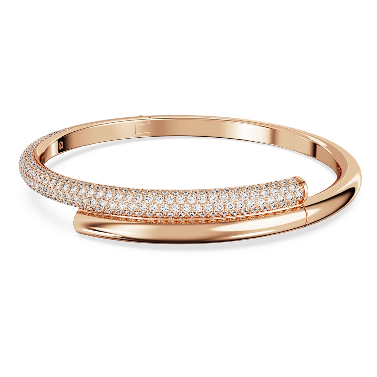 DEXTERA BANGLE MAGNETIC CLOSURE WHITE ROSE GOLD TONE PLATED
