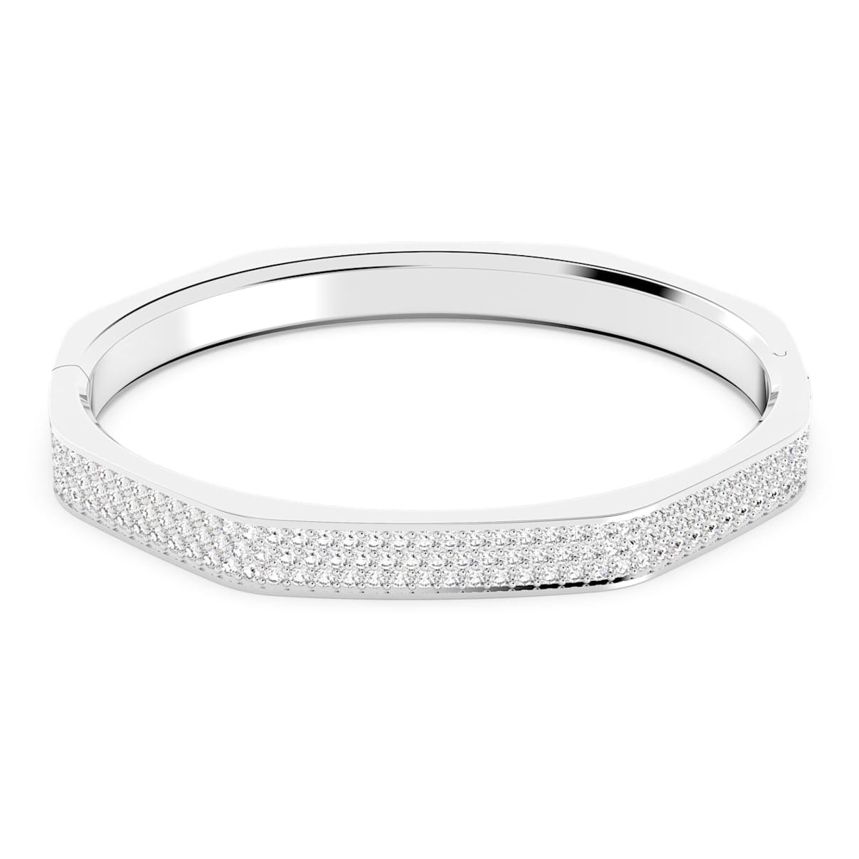 DEXTERA BANGLE OCTAGON SHAPE WHITE RHODIUM PLATED