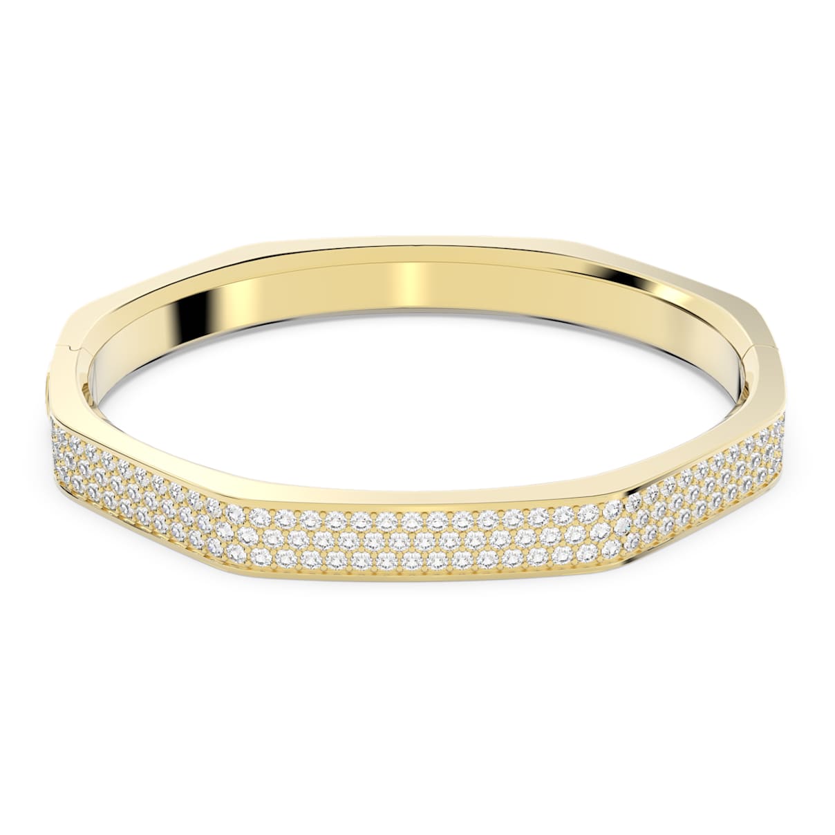 DEXTERA BANGLE OCTAGON SHAPE WHITE GOLD TONE PLATED