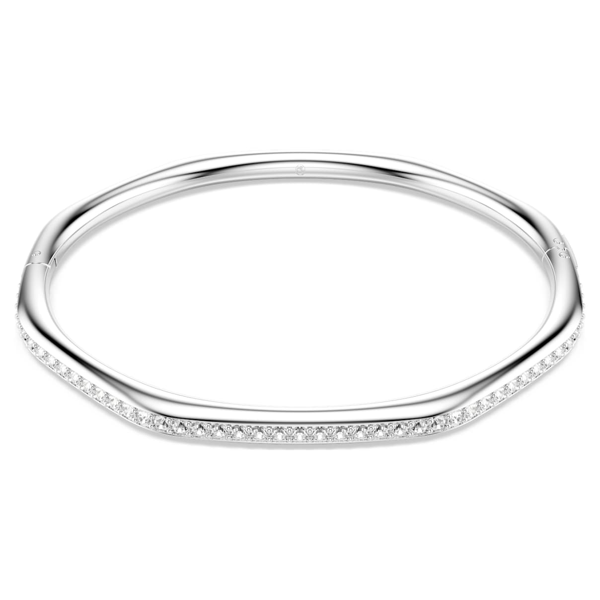 DEXTERA BANGLE OCTAGON SHAPE ROUND CUT WHITE RHODIUM PLATED