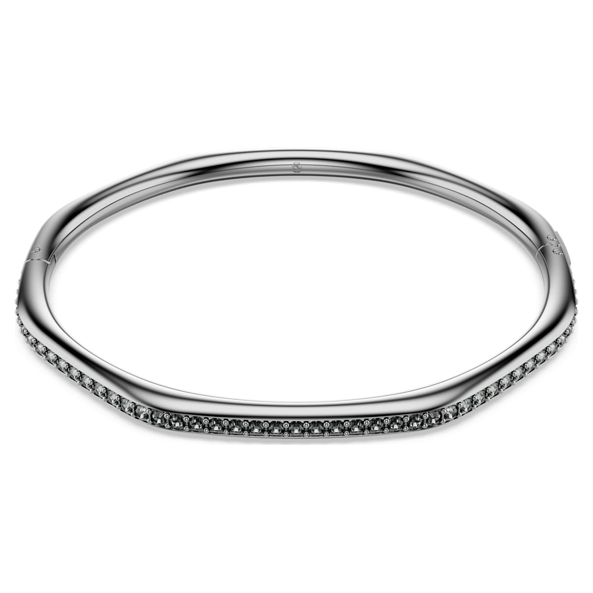 DEXTERA BANGLE OCTAGON SHAPE ROUND CUT WHITE RUTHENIUM PLATED