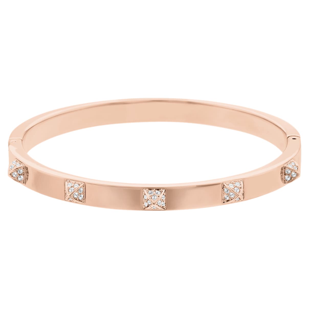 DEXTERA BANGLE PAVE WHITE ROSE GOLD TONE PLATED