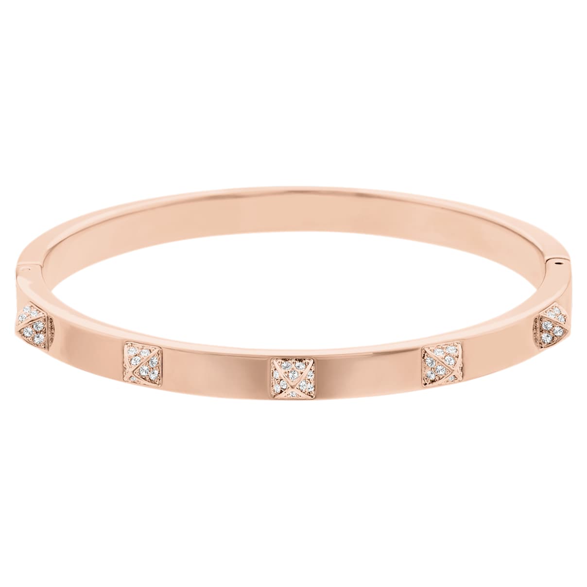 DEXTERA BANGLE PAVE WHITE ROSE GOLD TONE PLATED
