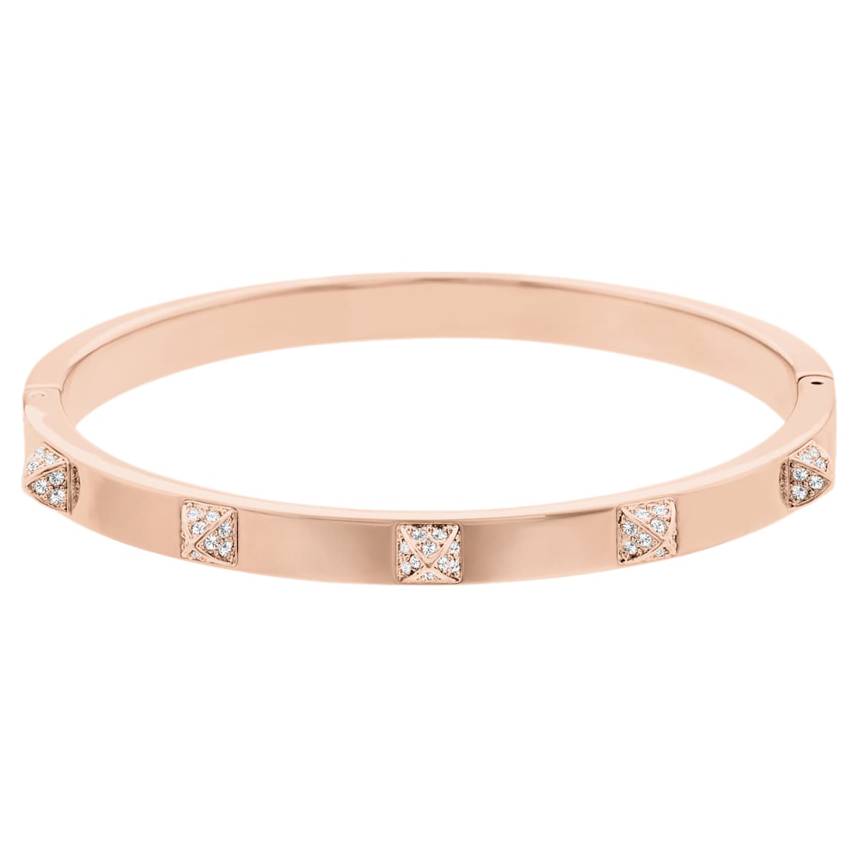 DEXTERA BANGLE PAVE WHITE ROSE GOLD TONE PLATED