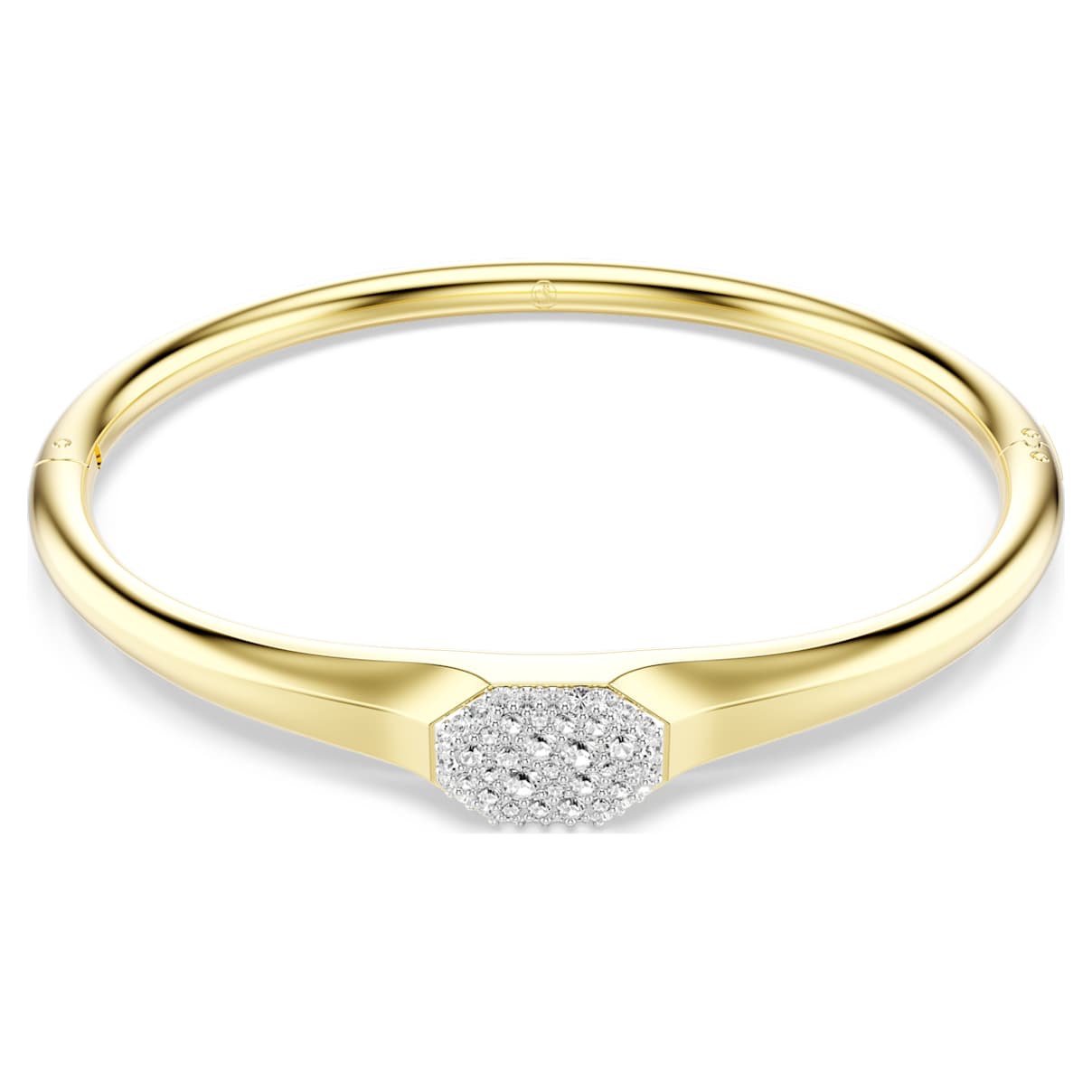 DEXTERA BANGLE ROUND CUT WHITE GOLD TONE PLATED