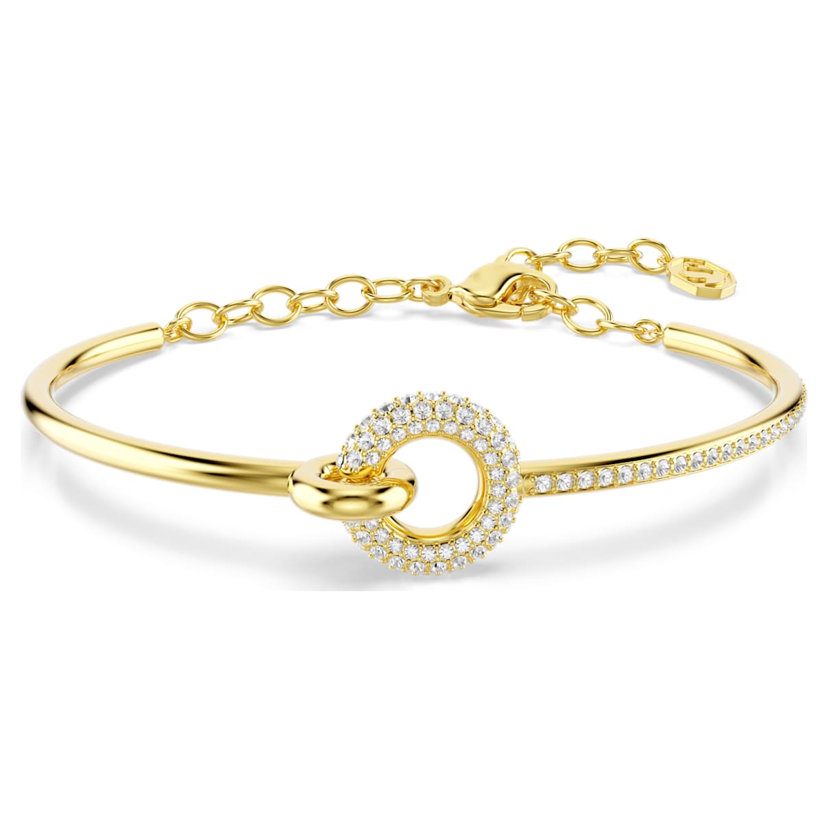DEXTERA BANGLE ROUND CUT WHITE GOLD TONE PLATED