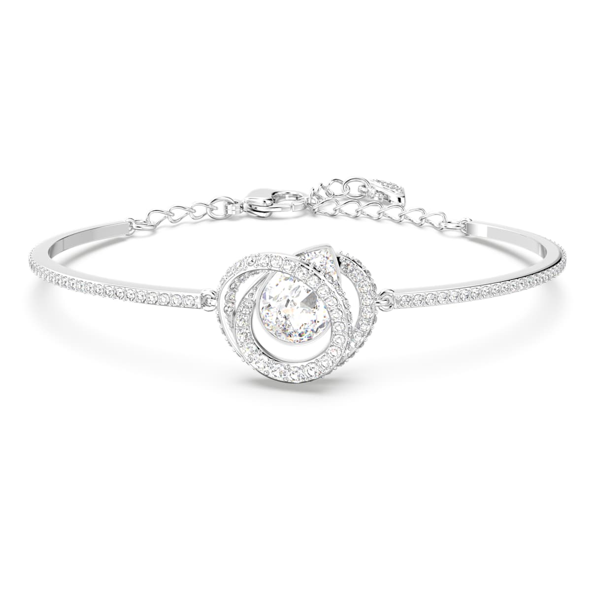 GENERATION BANGLE WHITE RHODIUM PLATED