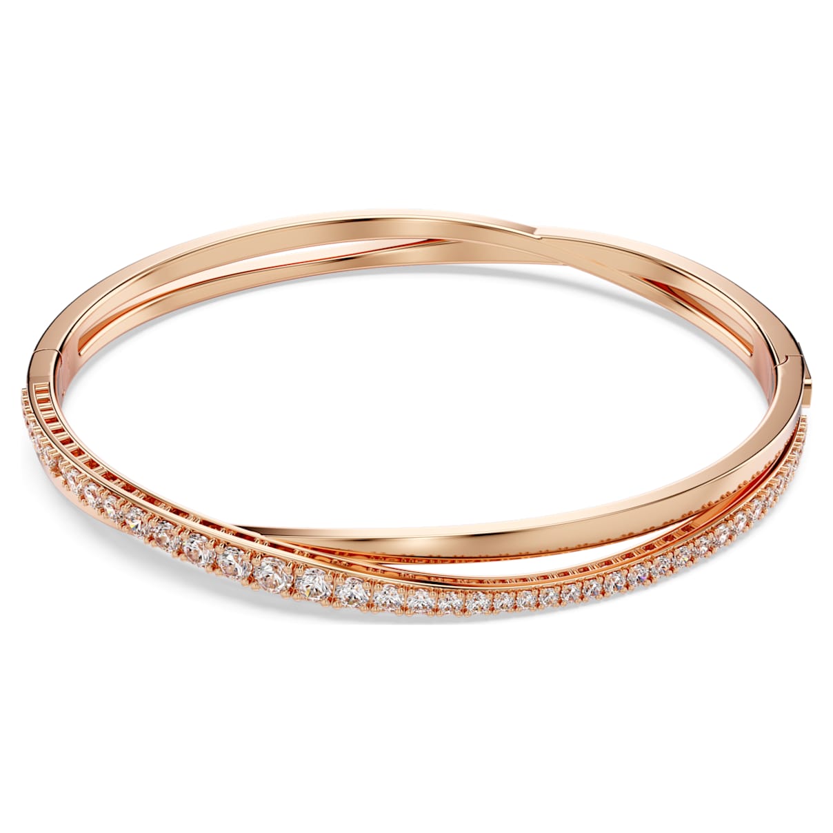 HYPERBOLA BANGLE WHITE ROSE GOLD TONE PLATED