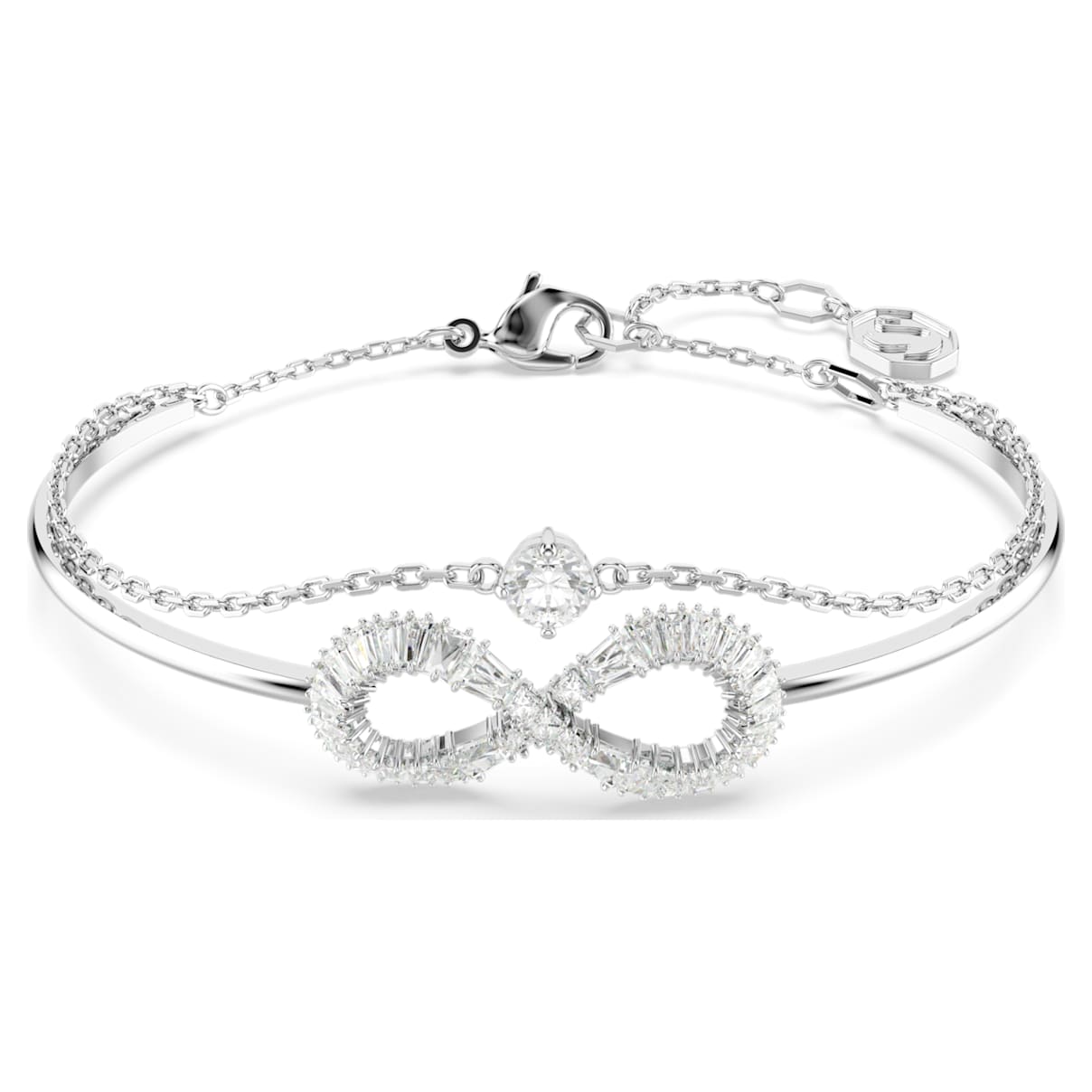 HYPERBOLA BANGLE INFINITY WHITE RHODIUM PLATED