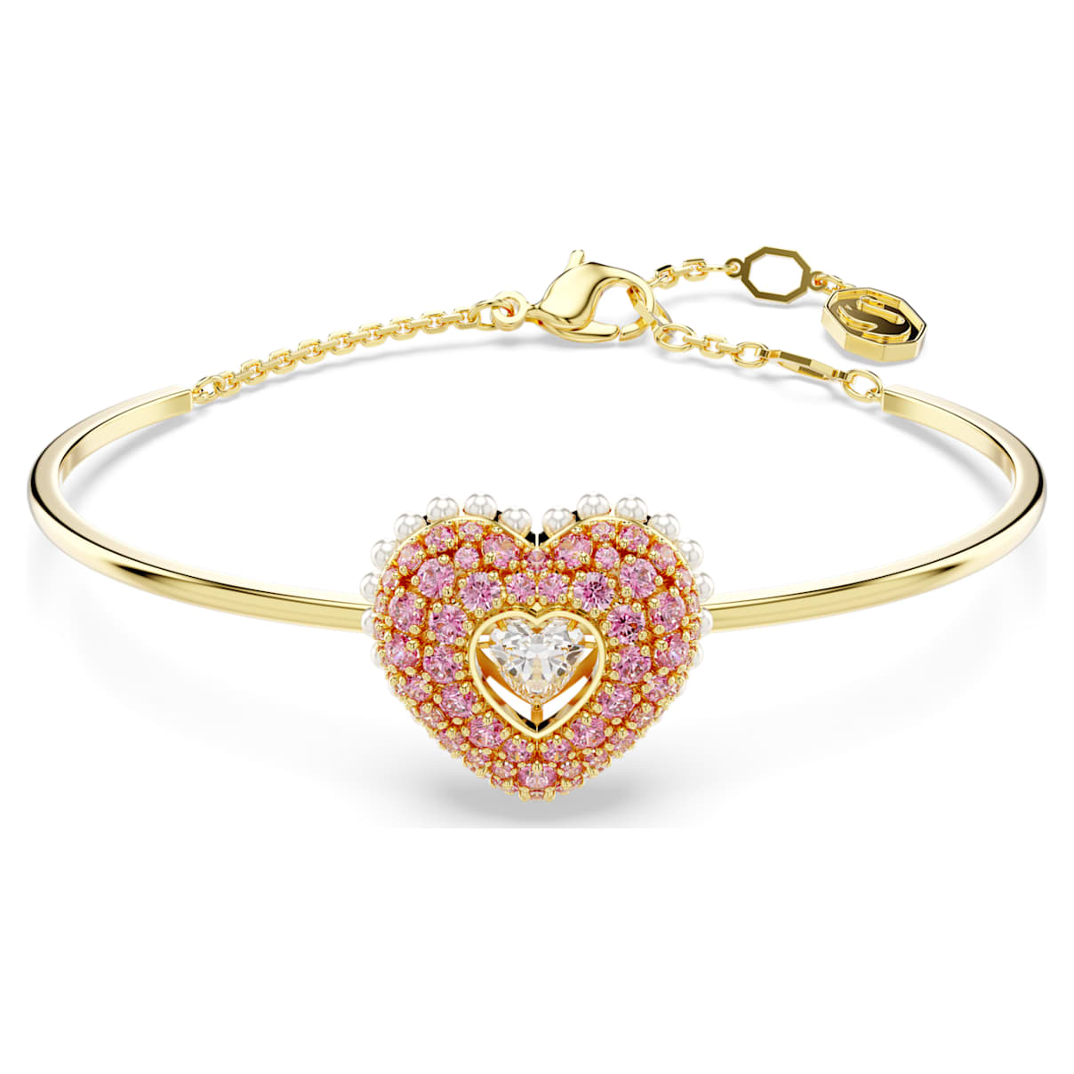 IDYLLIA BANGLE HEART PINK GOLD TONE PLATED