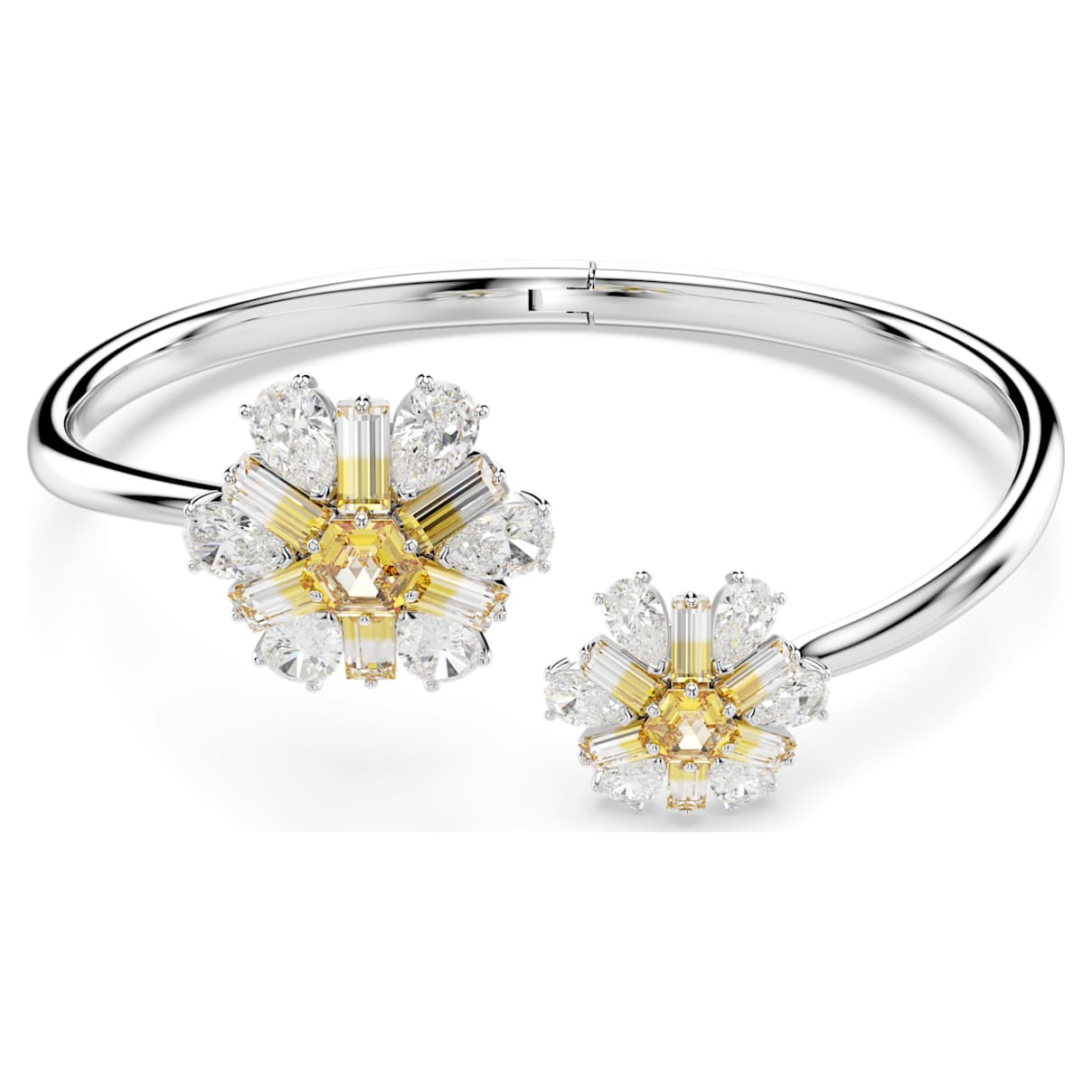 IDYLLIA BANGLE FLOWER YELLOW RHODIUM PLATED