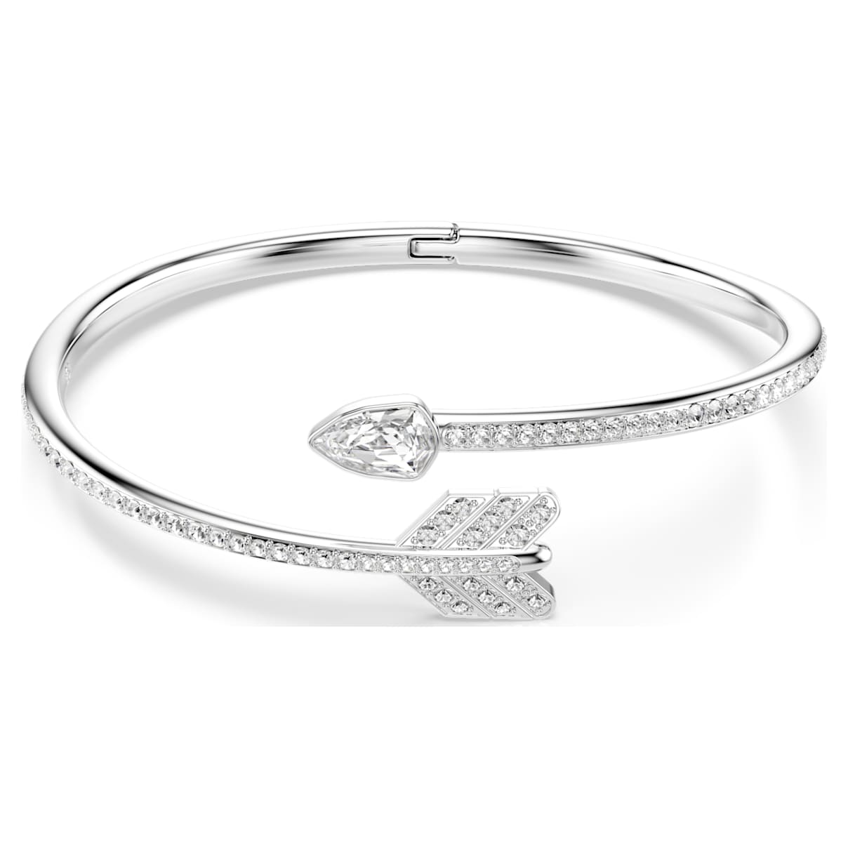 IDYLLIA BANGLE MIXED CUTS ARROW WHITE RHODIUM PLATED