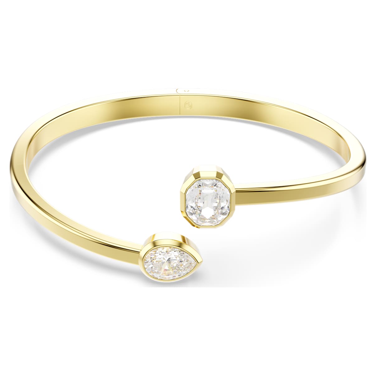 IMBER BANGLE MIXED CUTS WHITE GOLD TONE PLATED