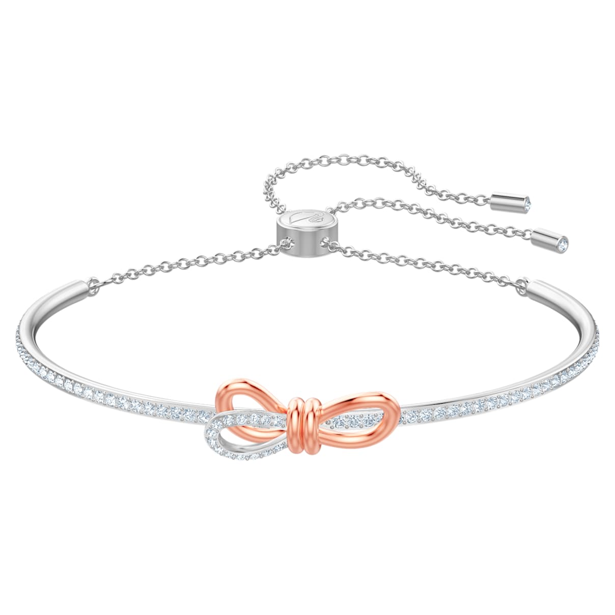 LIFELONG BOW BANGLE BOW WHITE MIXED METAL FINISH