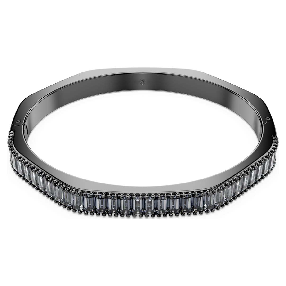 MATRIX BANGLE BAGUETTE CUT OCTAGON SHAPE GRAY RUTHENIUM PLATED