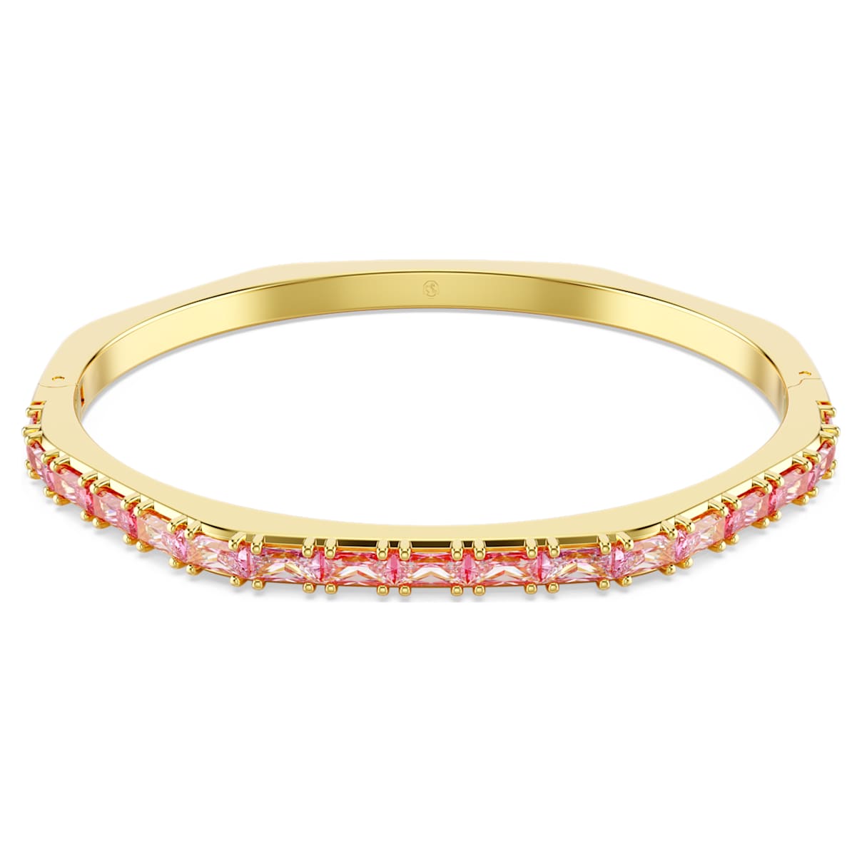 MATRIX BANGLE BAGUETTE CUT OCTAGON SHAPE PINK GOLD TONE PLATED