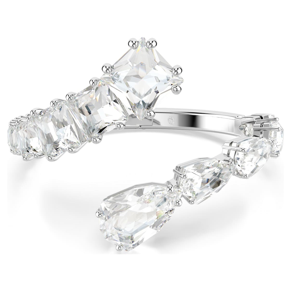 MATRIX BANGLE MIXED CUTS WHITE RHODIUM PLATED