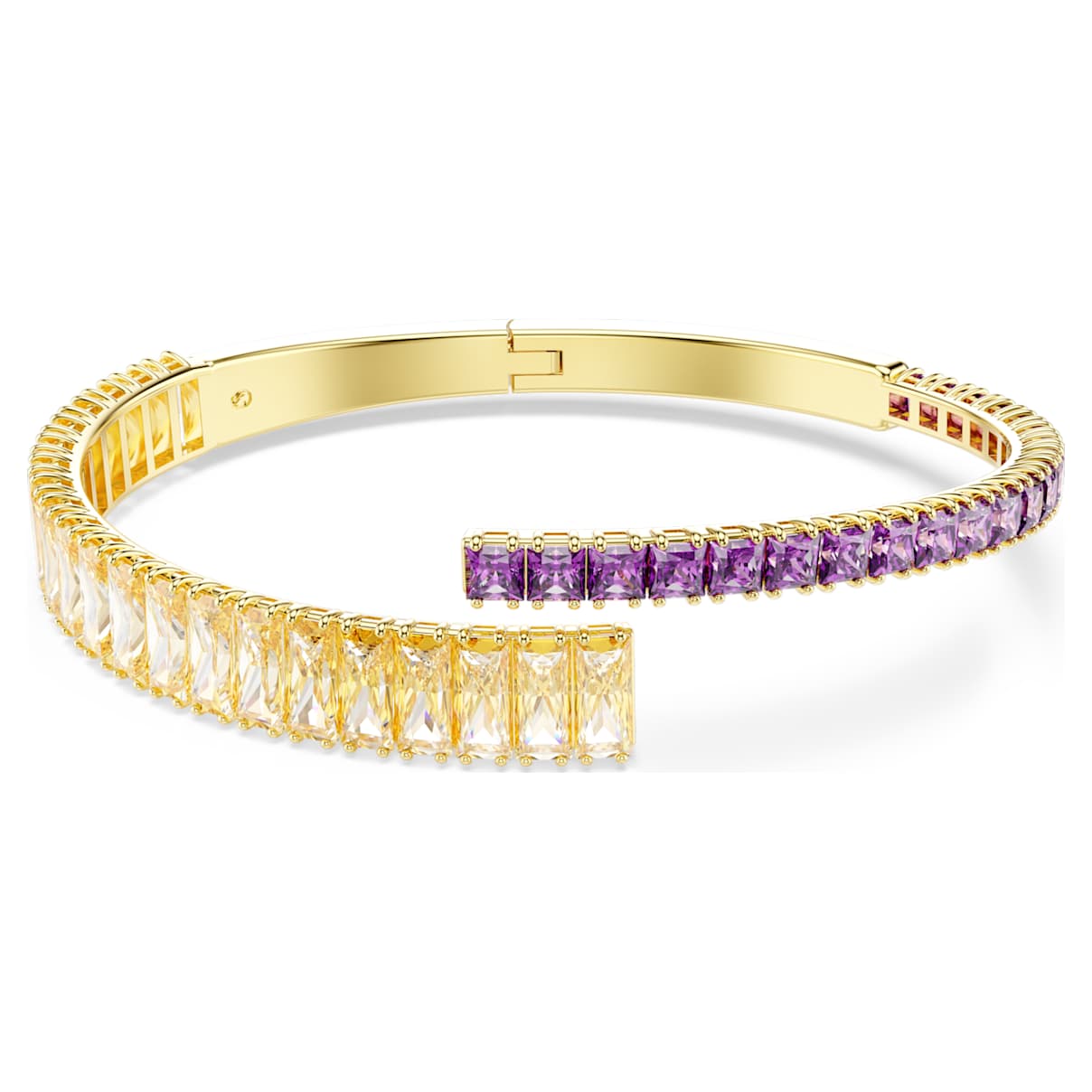 MATRIX BANGLE MIXED CUTS MULTICOLORED GOLD TONE PLATED