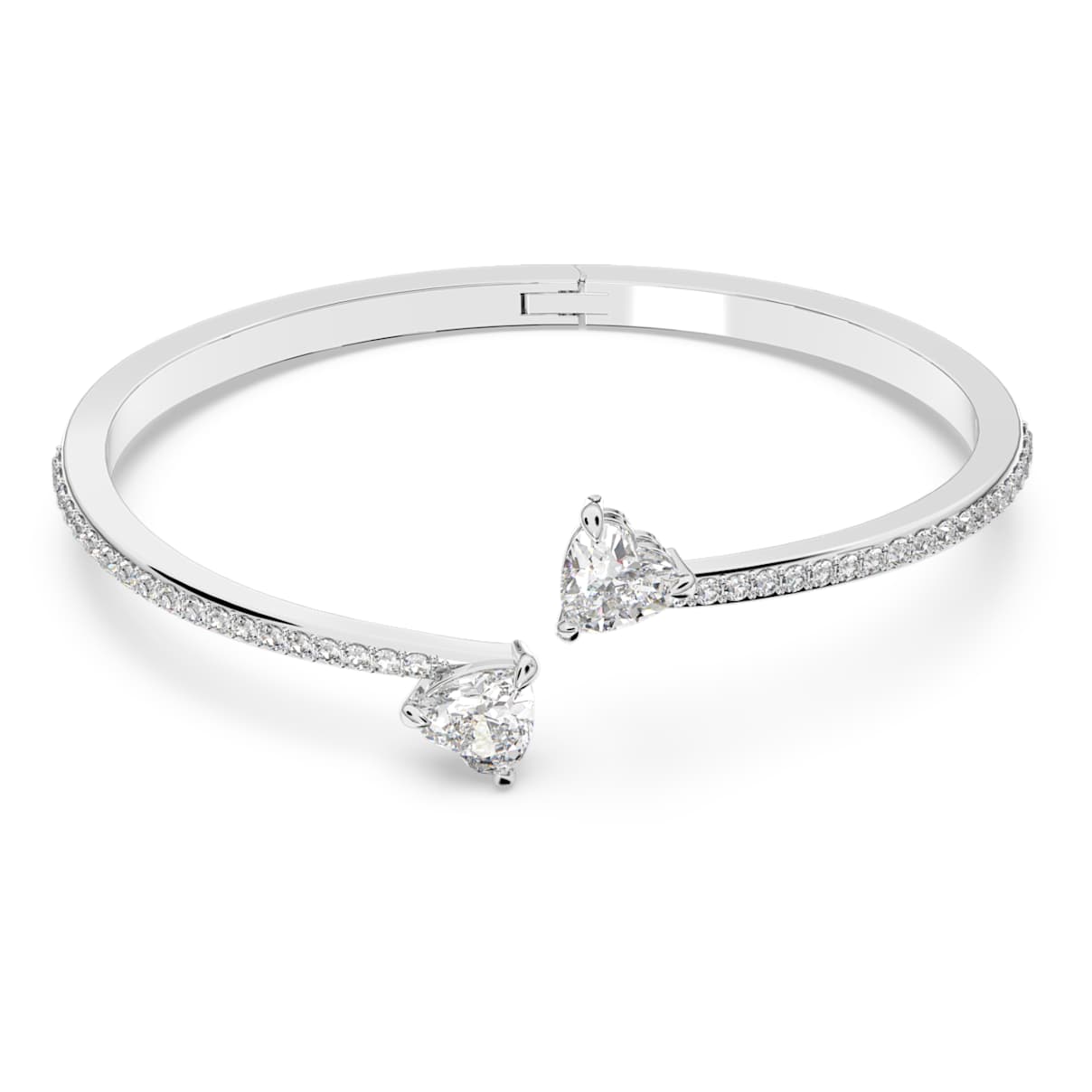 MESMERA BANGLE HEART WHITE RHODIUM PLATED
