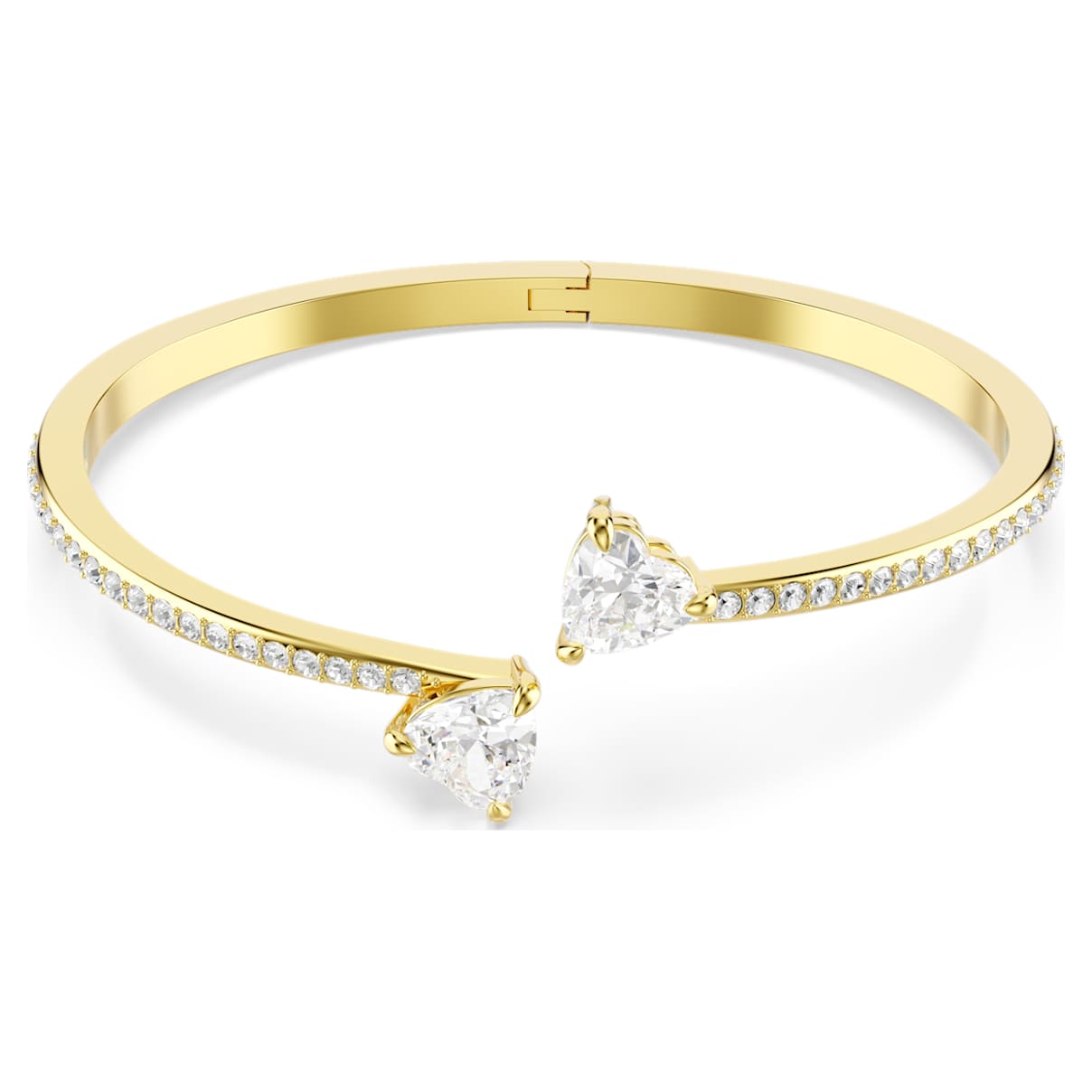 MESMERA BANGLE HEART WHITE GOLD TONE PLATED