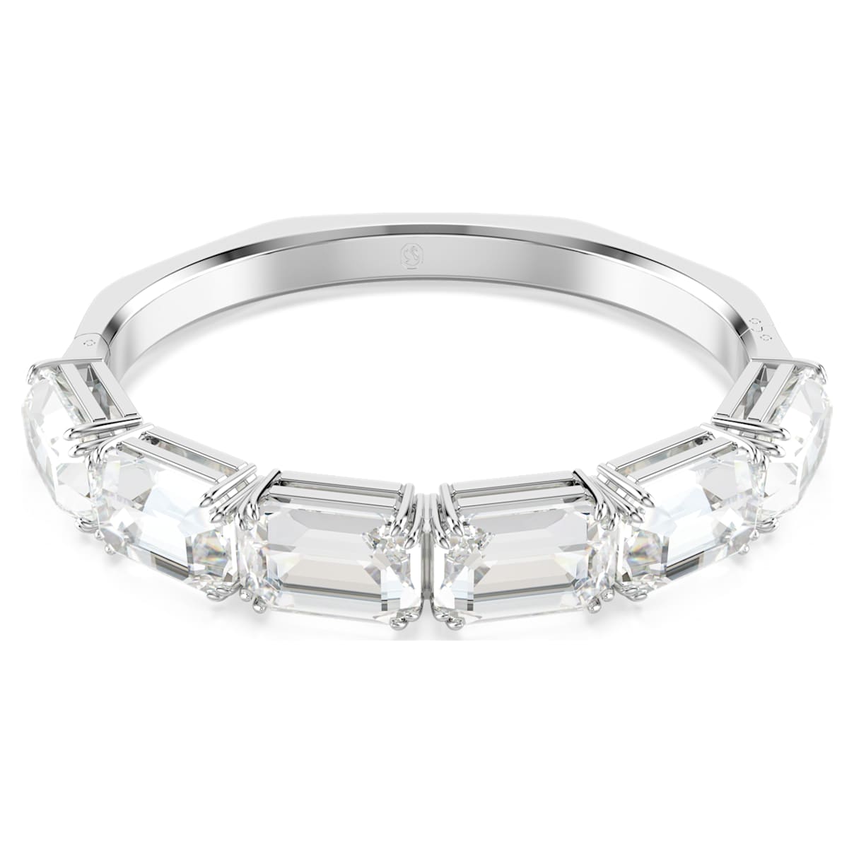 MILLENIA BANGLE OCTAGON CUT WHITE RHODIUM PLATED