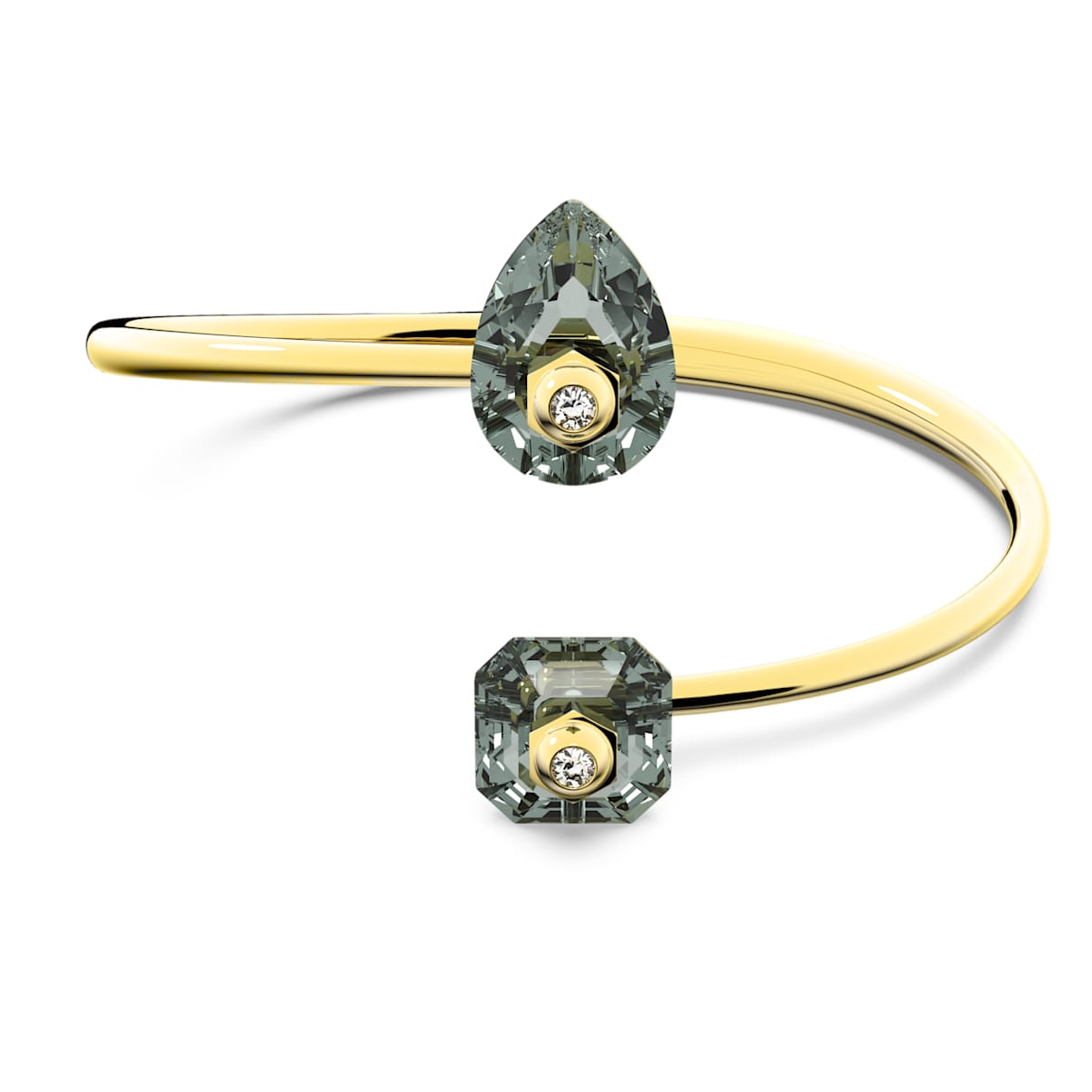 NUMINA BANGLE MIXED CUTS GRAY GOLD TONE PLATED