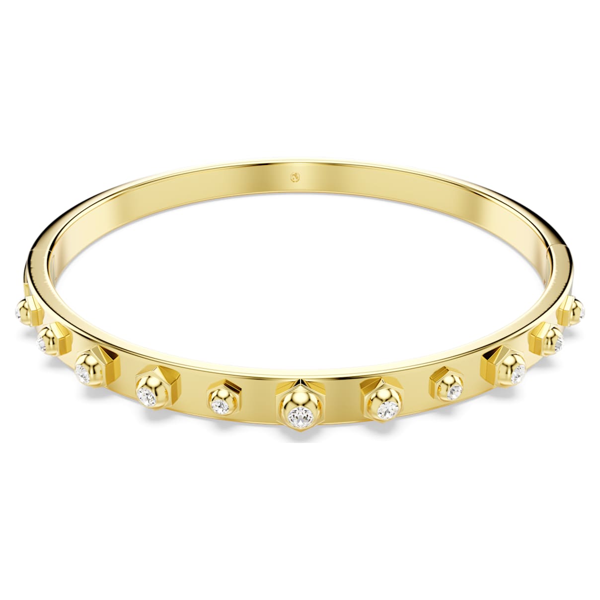 NUMINA BANGLE MIXED ROUND CUTS WHITE GOLD TONE PLATED
