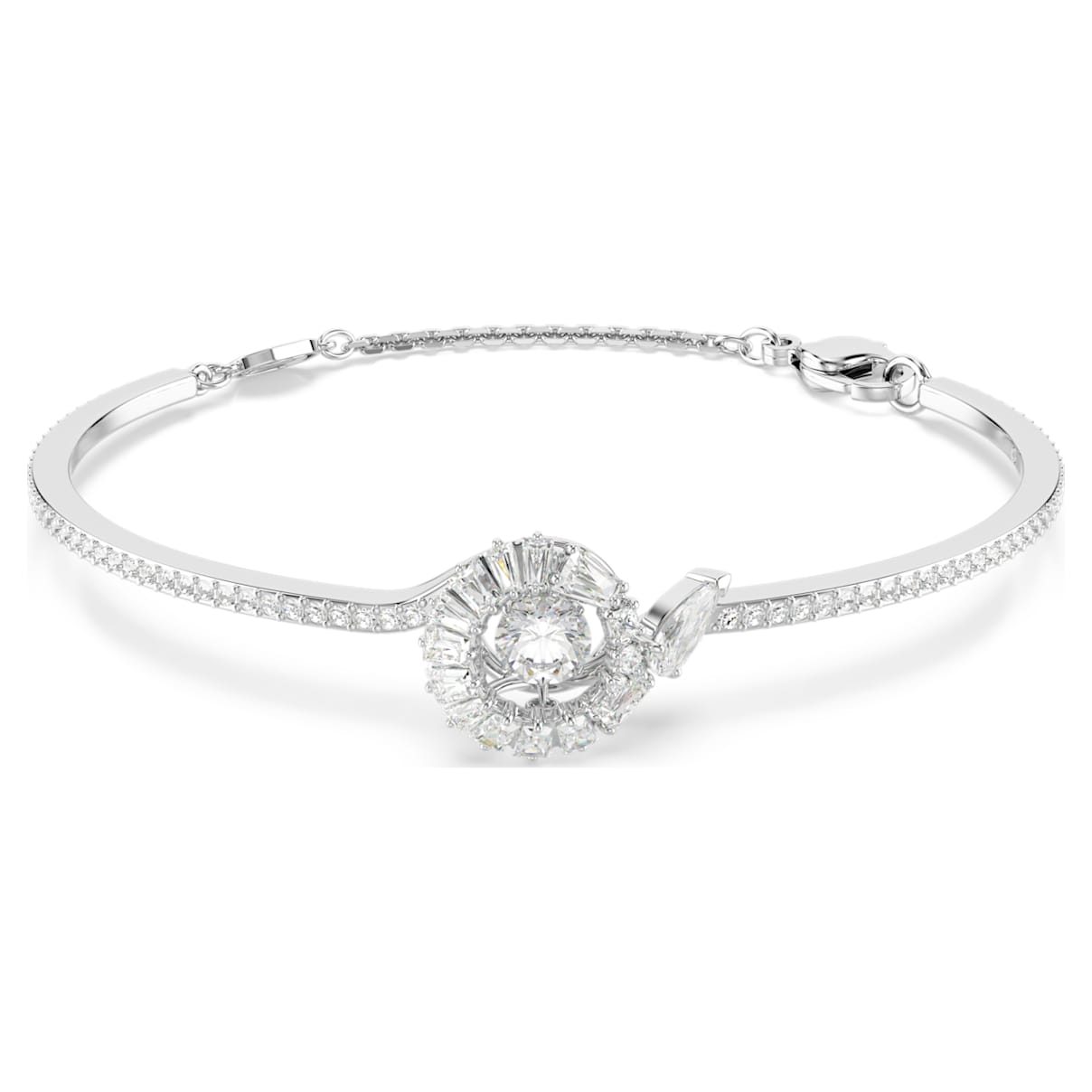 SNAKE BANGLE MIXED CUTS YEAR OF THE SNAKE WHITE RHODIUM PLATED
