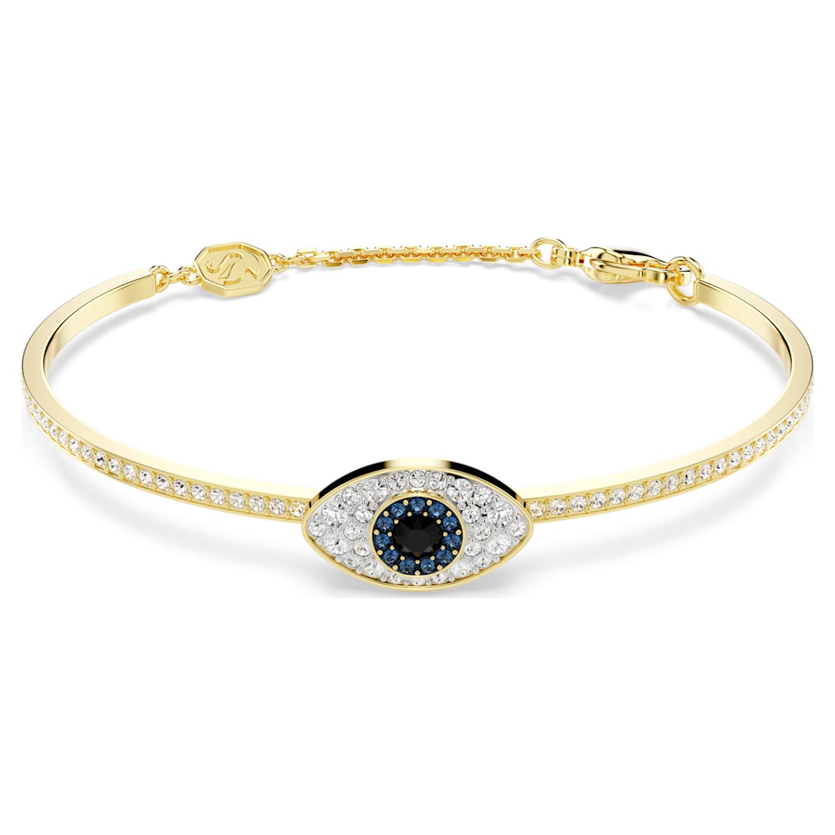 SYMBOLICA BANGLE EVIL EYE BLUE GOLD TONE PLATED