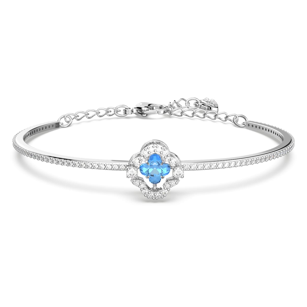 UNA BANGLE CLOVER BLUE RHODIUM PLATED