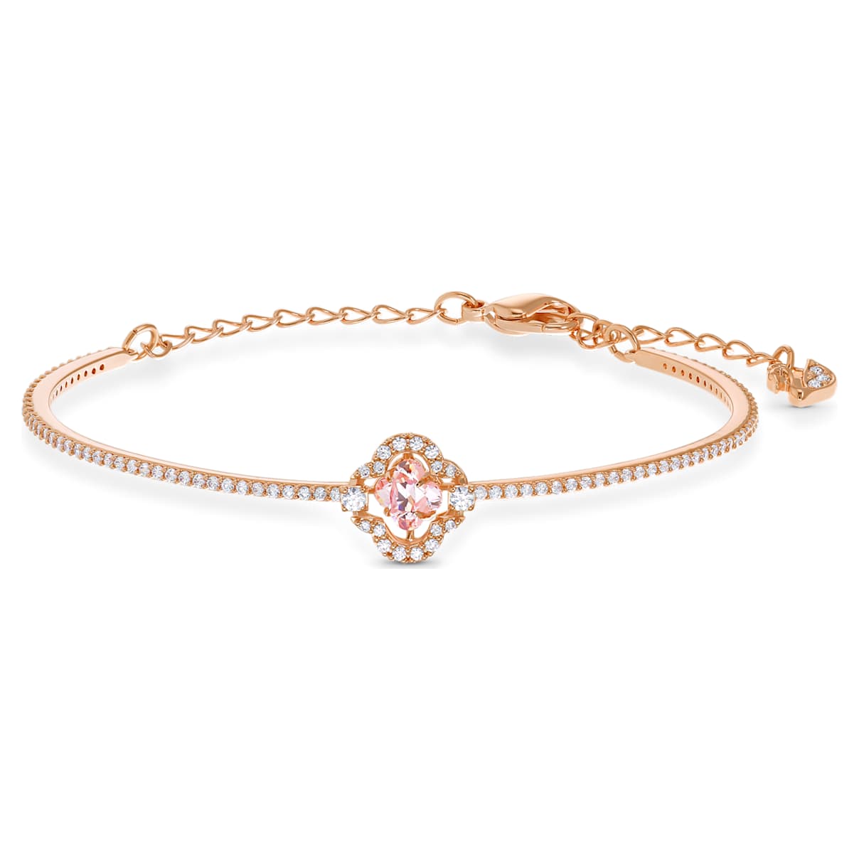 UNA BANGLE CLOVER PINK ROSE GOLD TONE PLATED