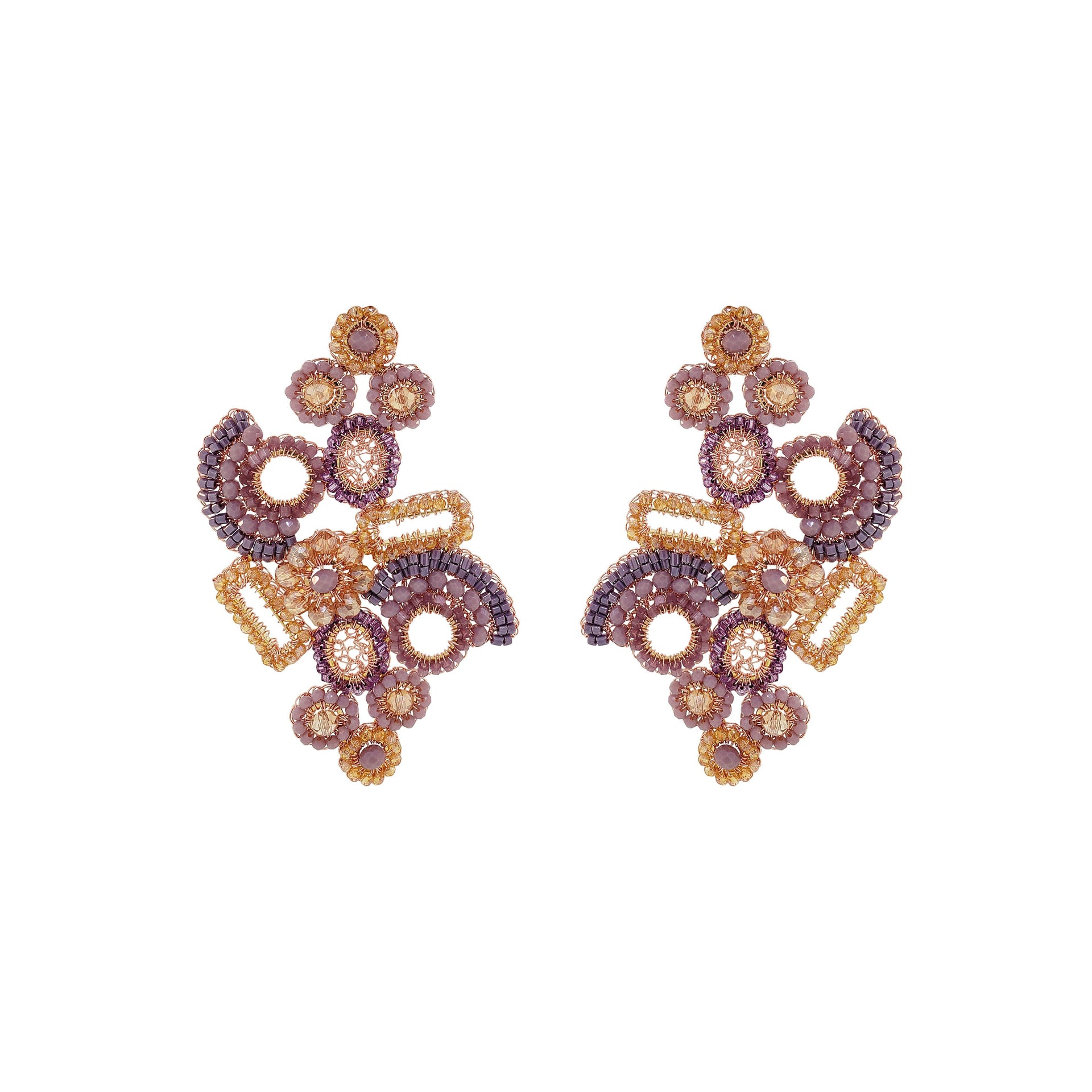 Breeze Lavender Mix Althea Maxi Handmade Crochet Earrings