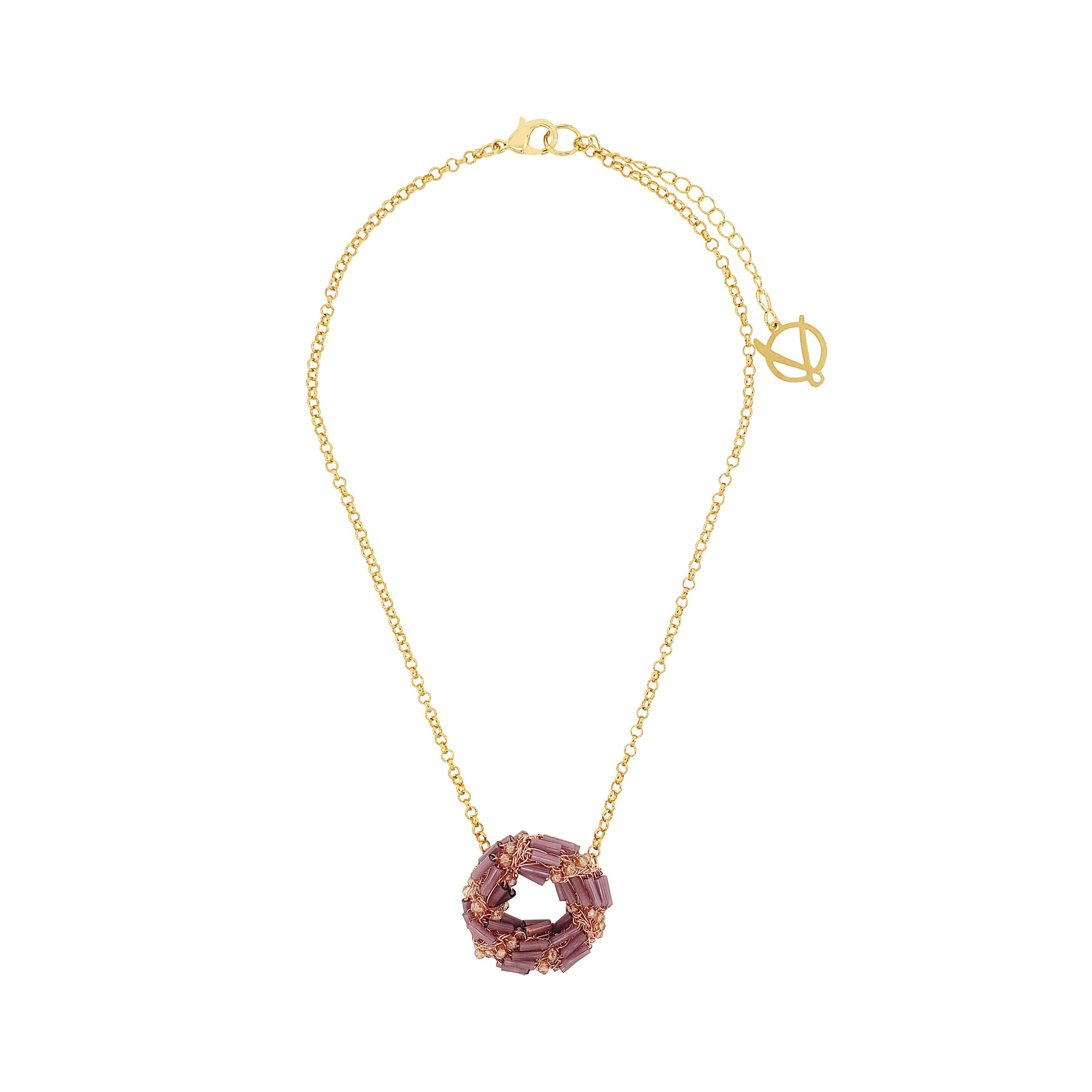 Breeze Lavender Mix Helix Pendant Handmade Necklace