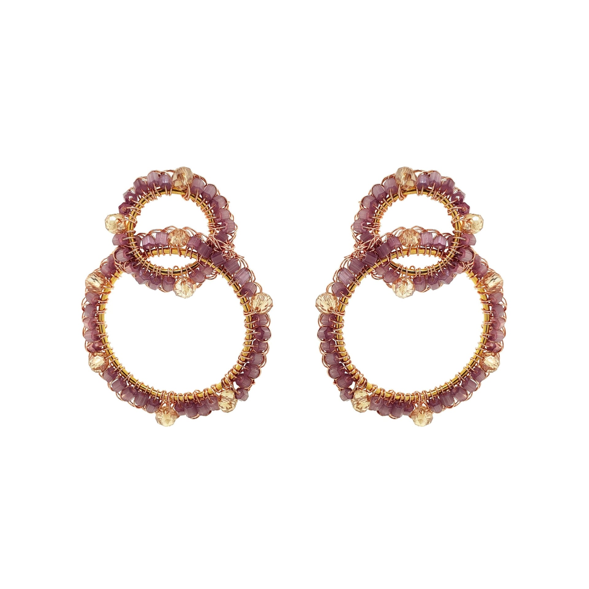 Breeze Lavender Mix High Roller Handmade Crochet Earrings