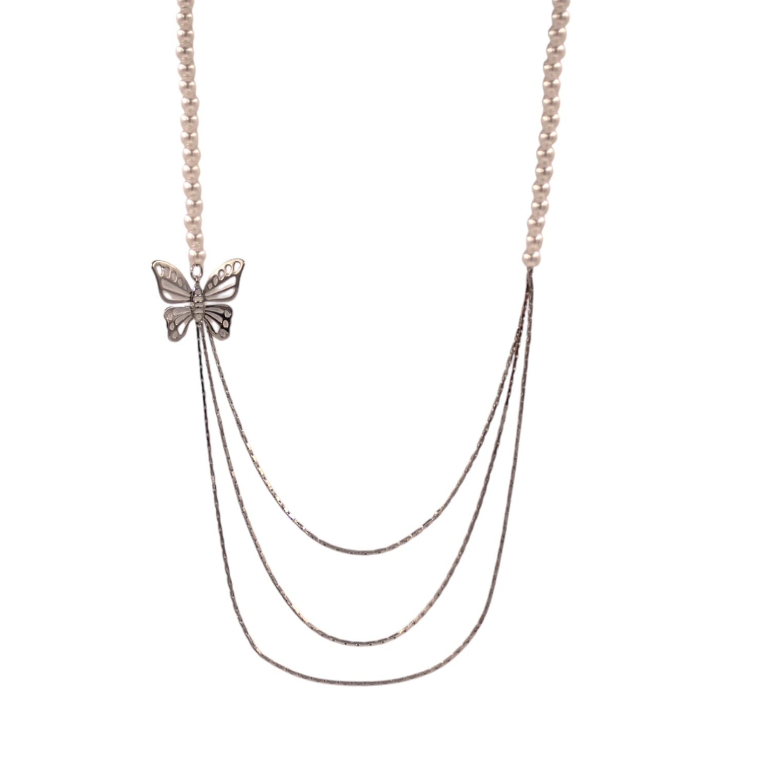 Bridal Pearl Butterfly Necklace