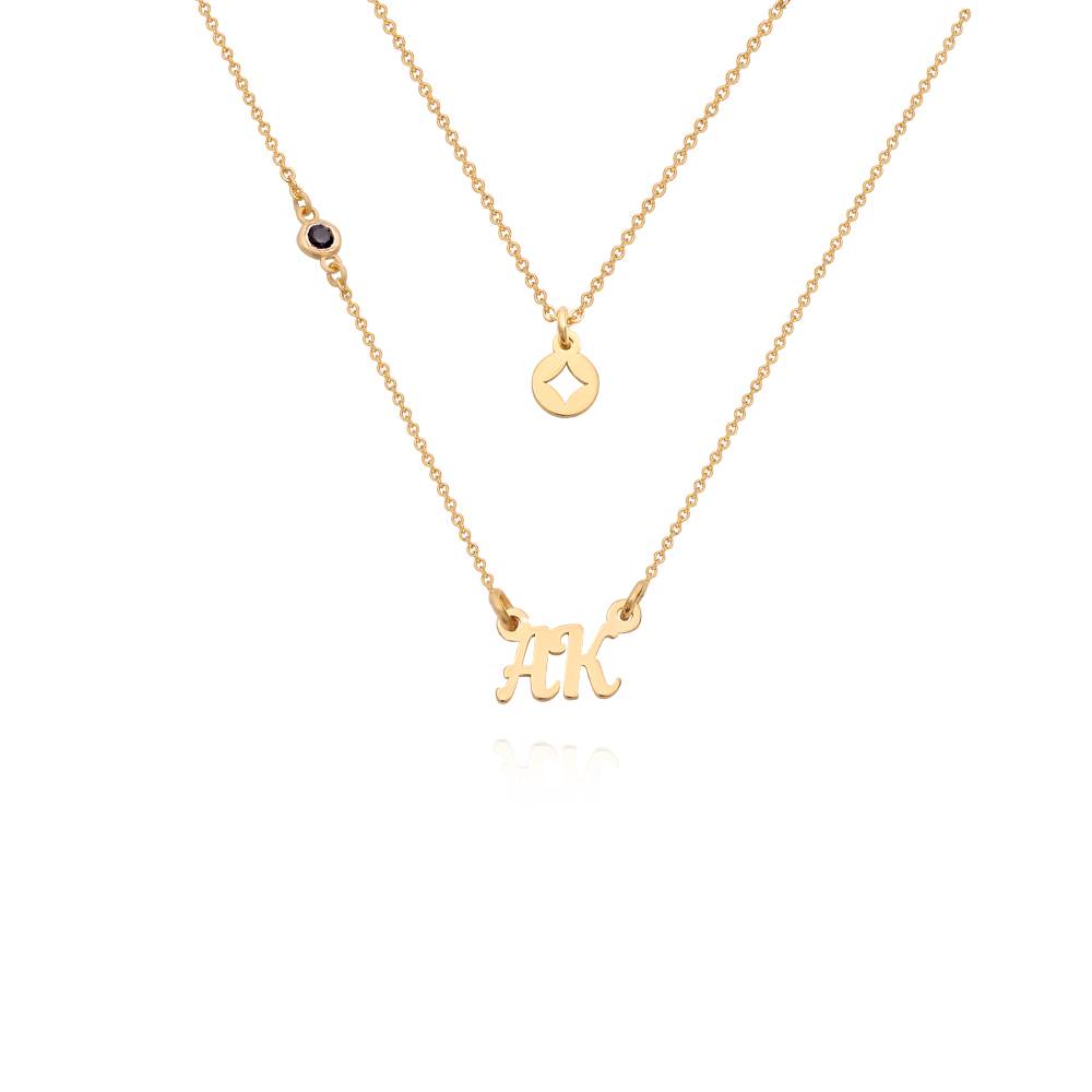 Bridget Star Layered Name Necklace with Gemstone in 18K Gold Vermeil