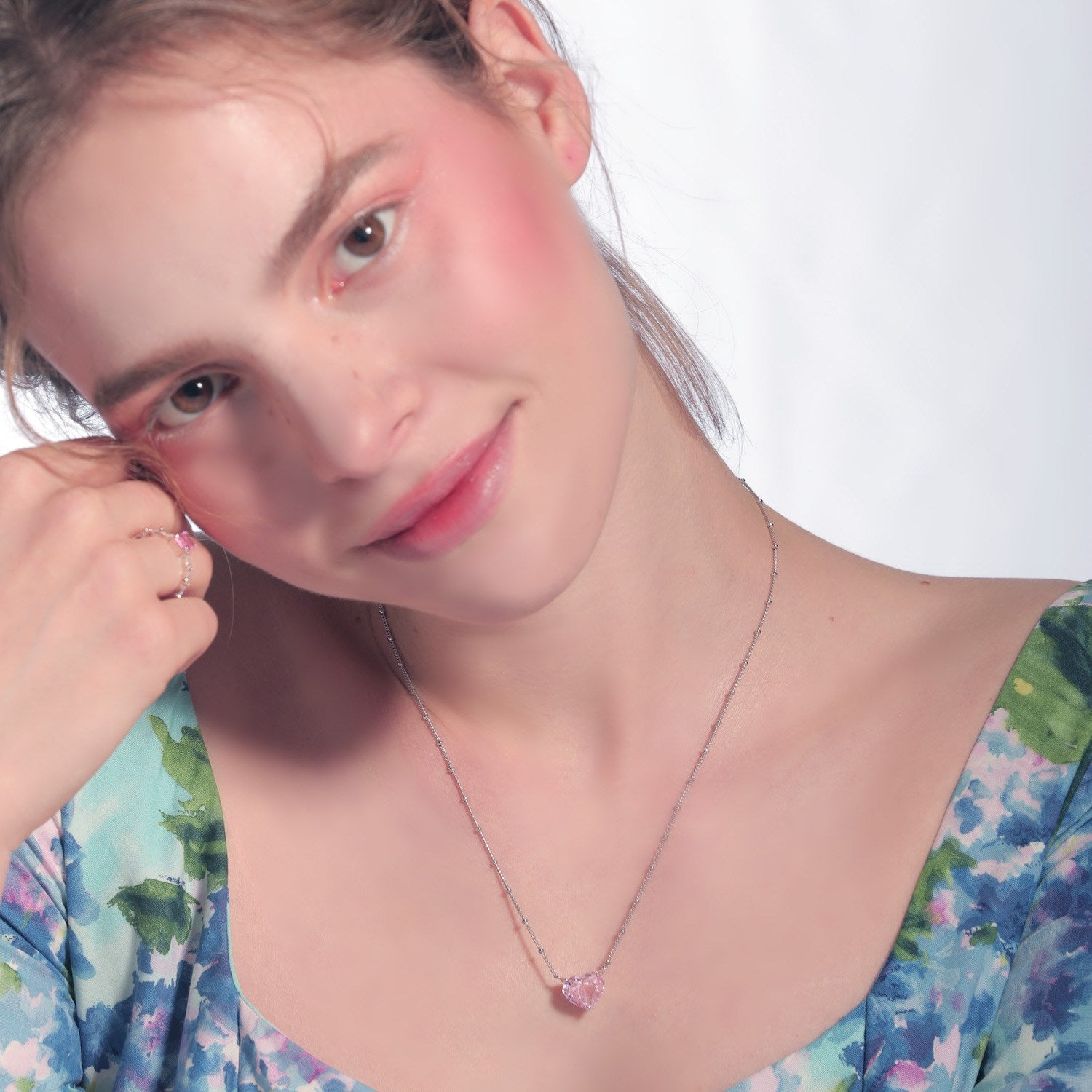 Brilliant Pink Diamond Heart Necklace