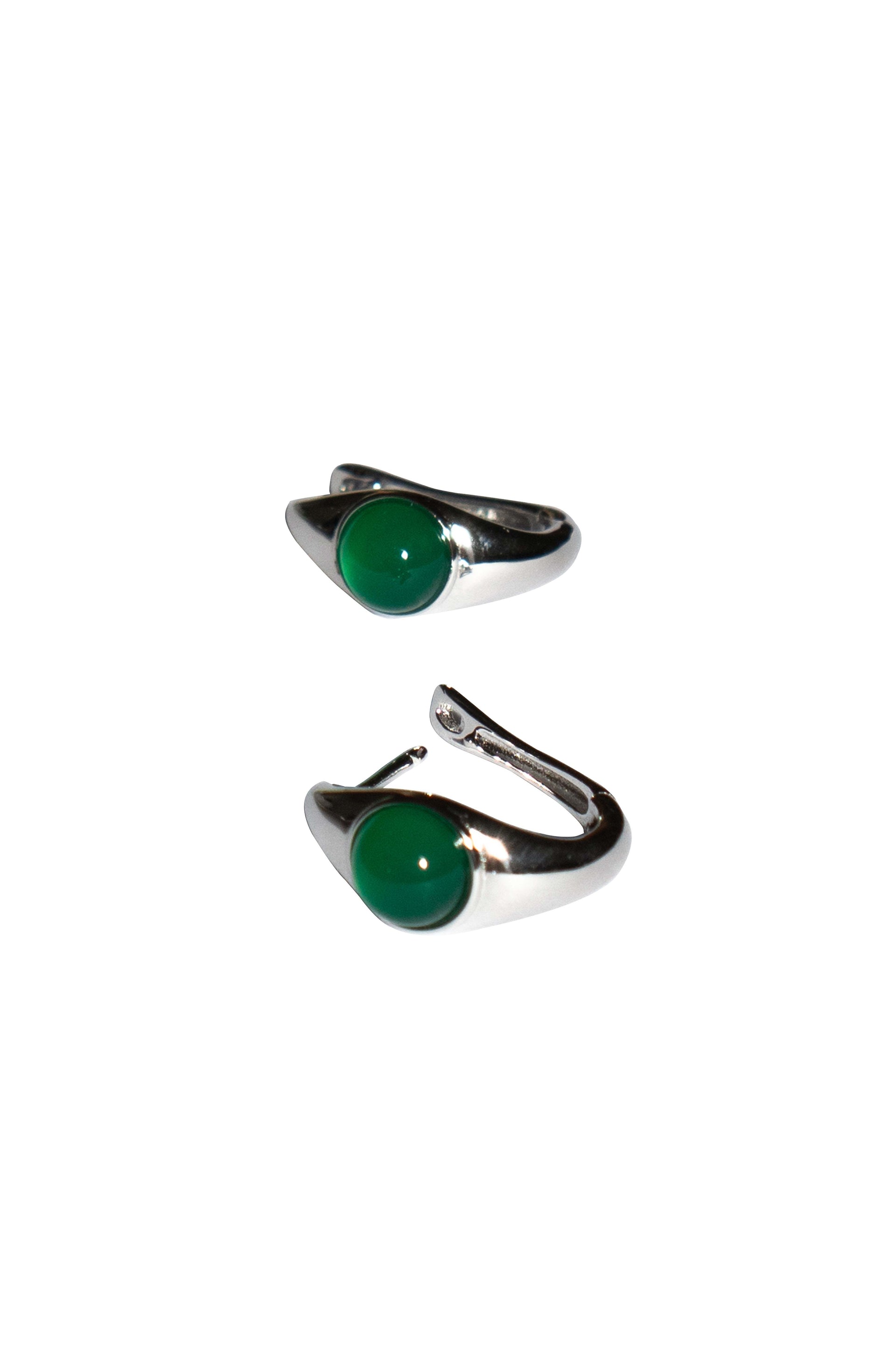 Brooke Jade Stone Hoop Earrings