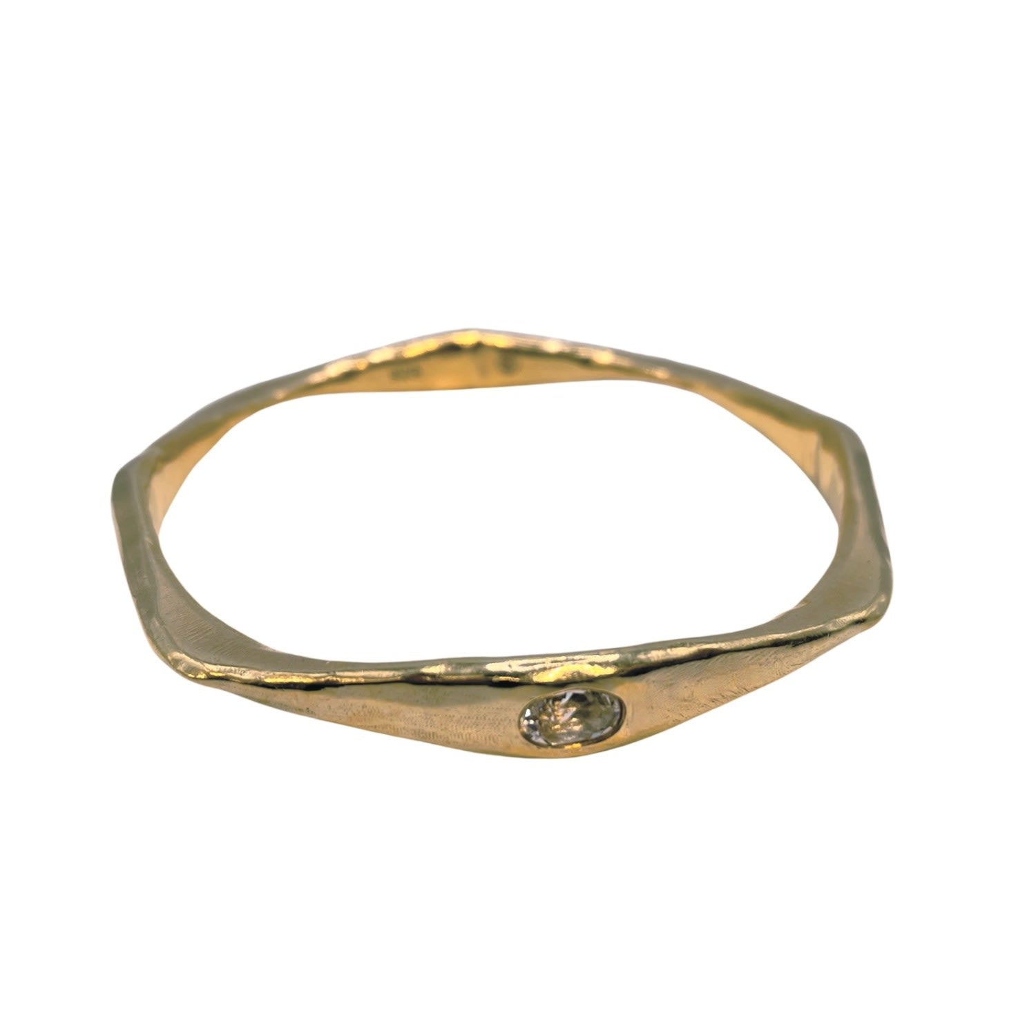 Brooke - White Topaz Four Stone Gold Bangle Bracelet