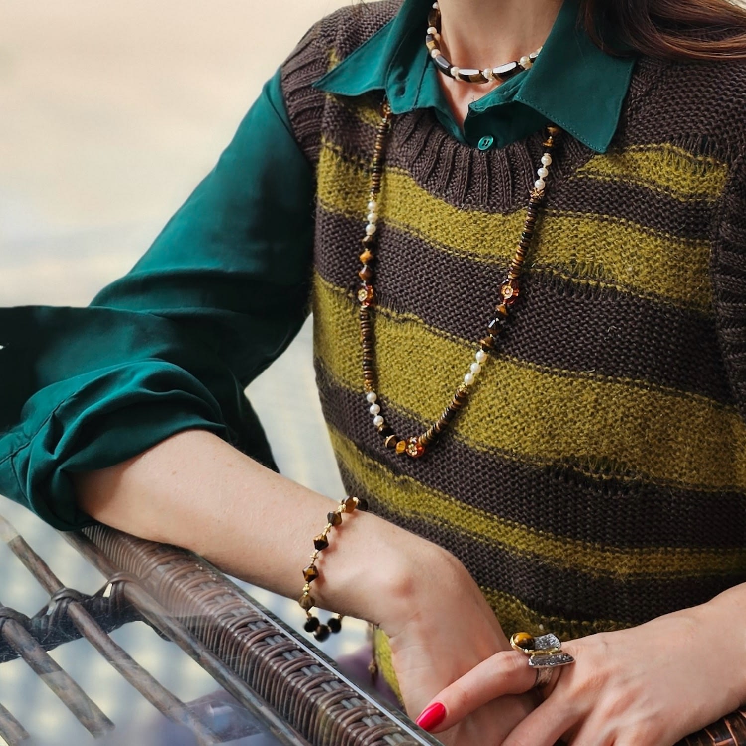 Gift Idea Brown Tiger Eye Stone Bracelet