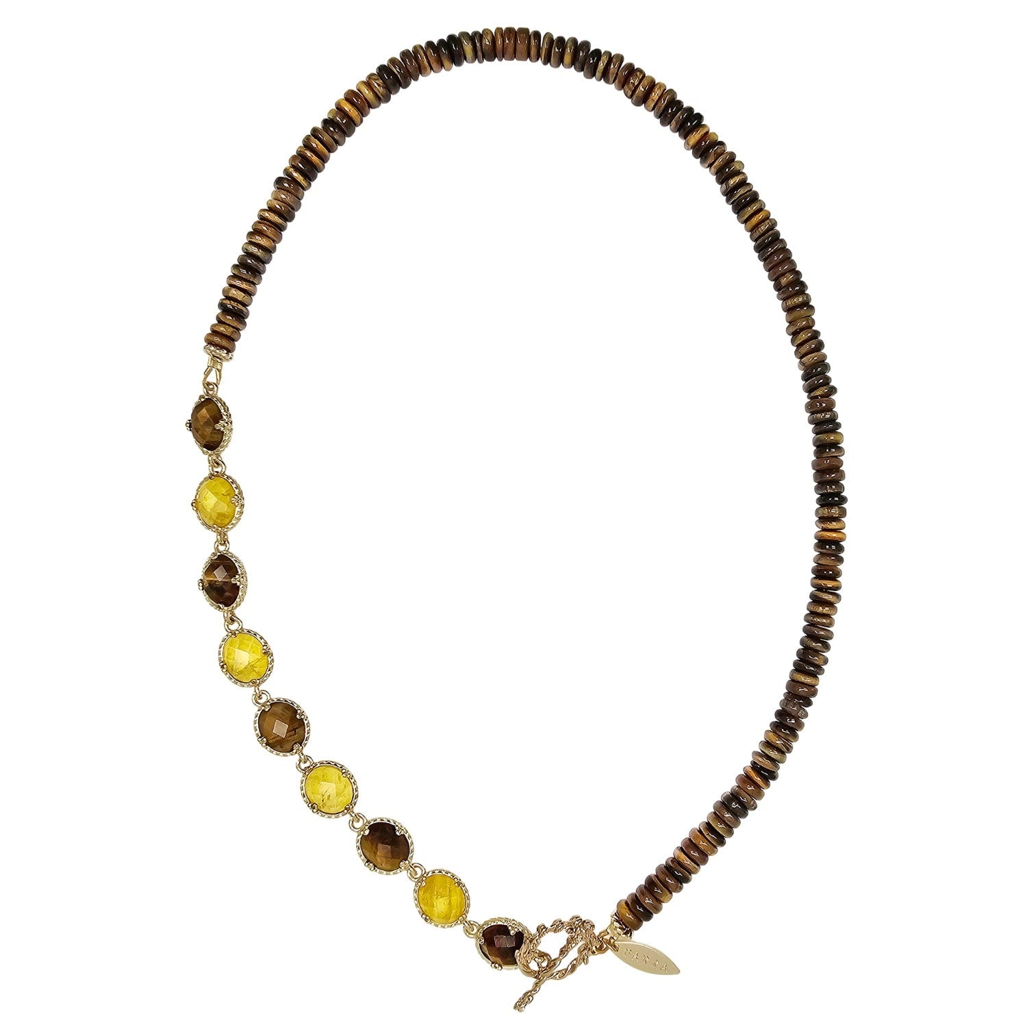 Brown Tiger-Eye With Citrine Statement Necklace