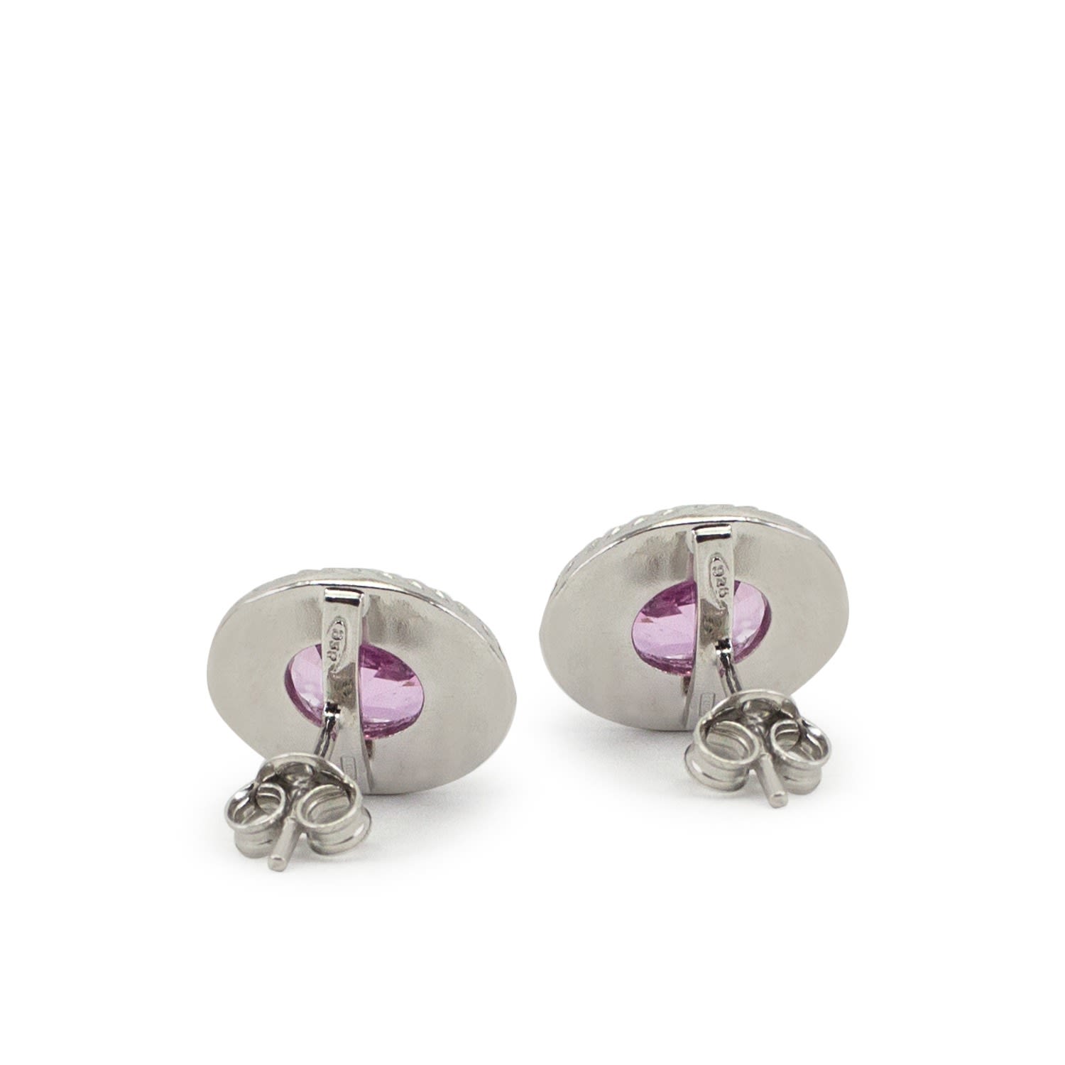 Luccichio Pink Agate Stud Earrings